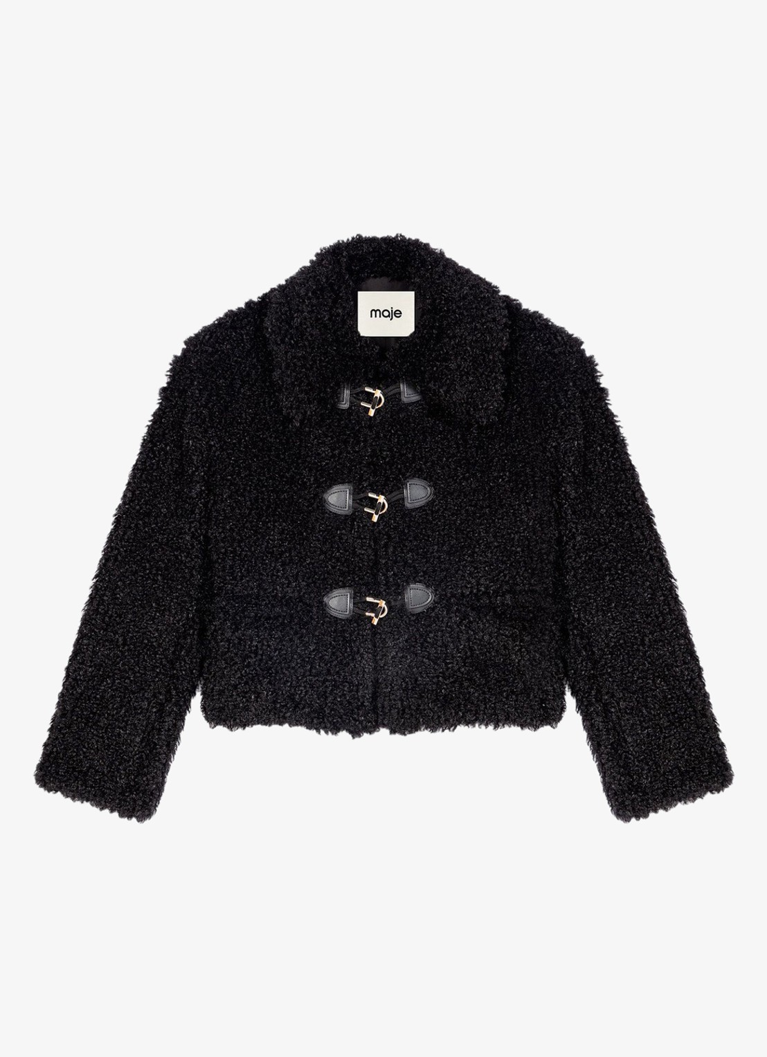 Maje Cropped jack van teddy - voorkant 2 jeans