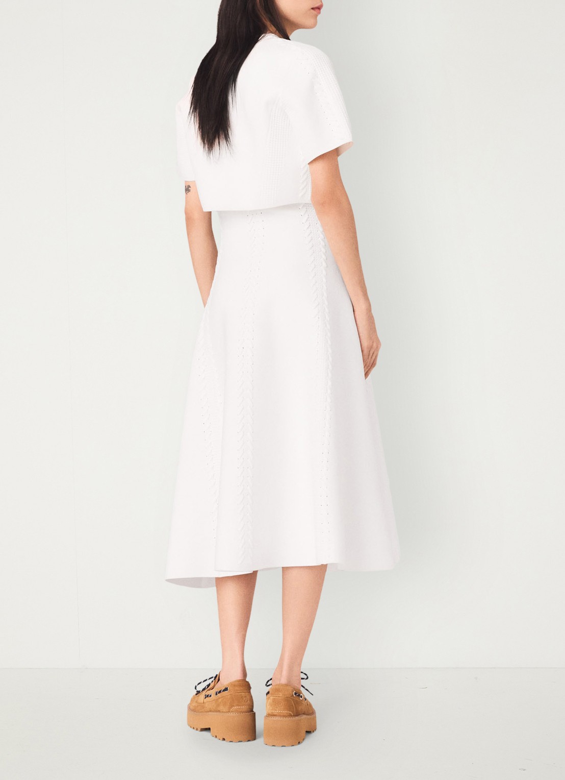 Maje Cropped vest met rijgdetail - achterkant wit