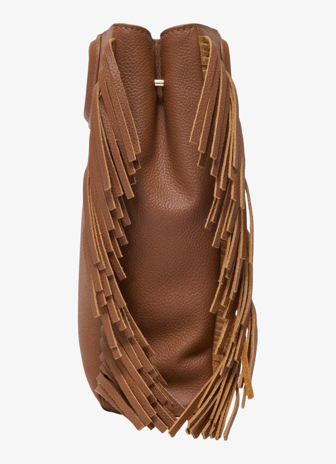 Maje Crossbodytas met franjes - detail 2 cognac