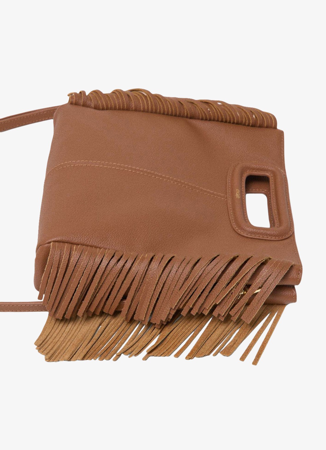 Maje Crossbodytas met franjes - detail 3 cognac