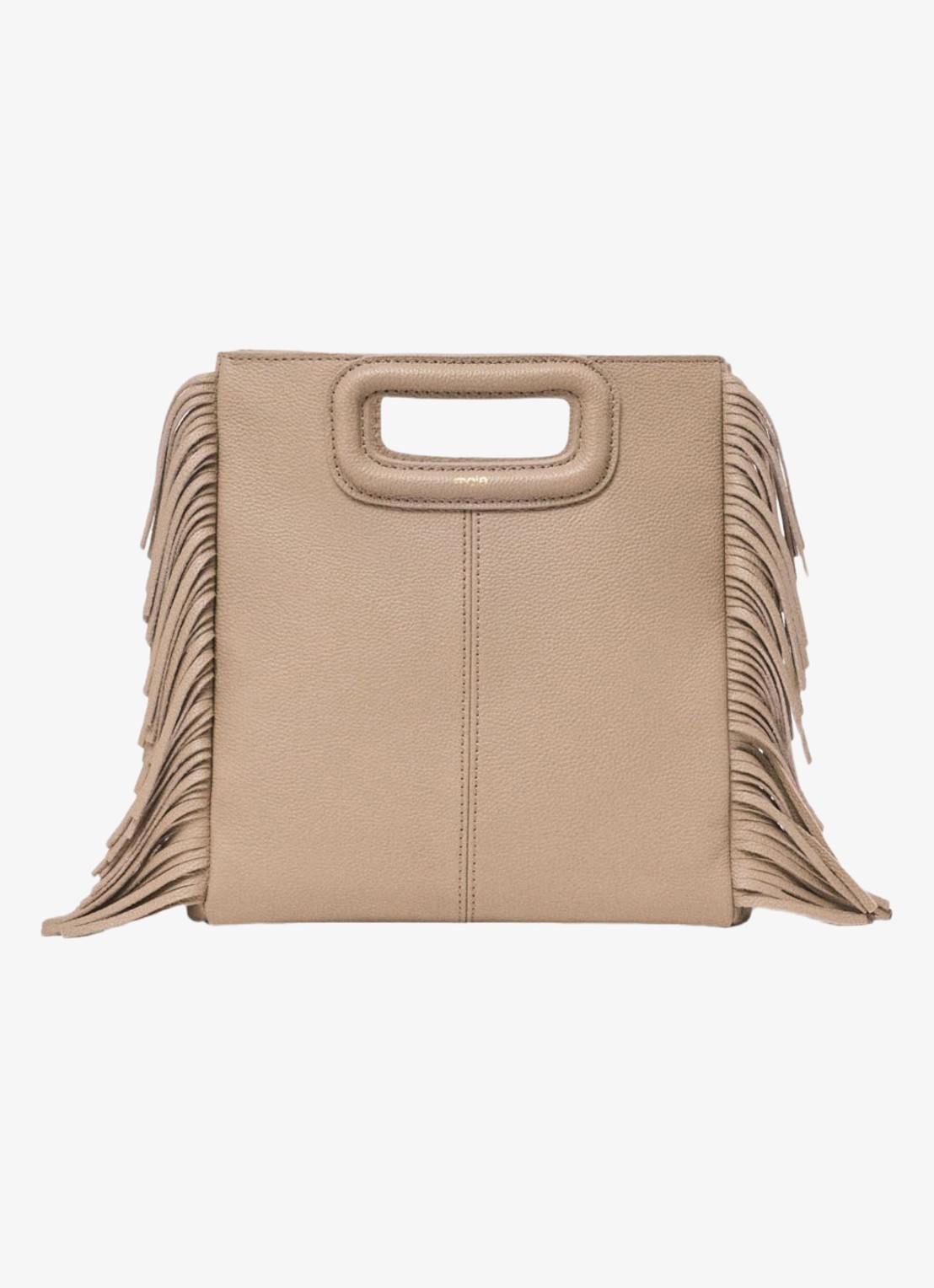 Maje Crossbodytas met franjes - voorkant 6 beige