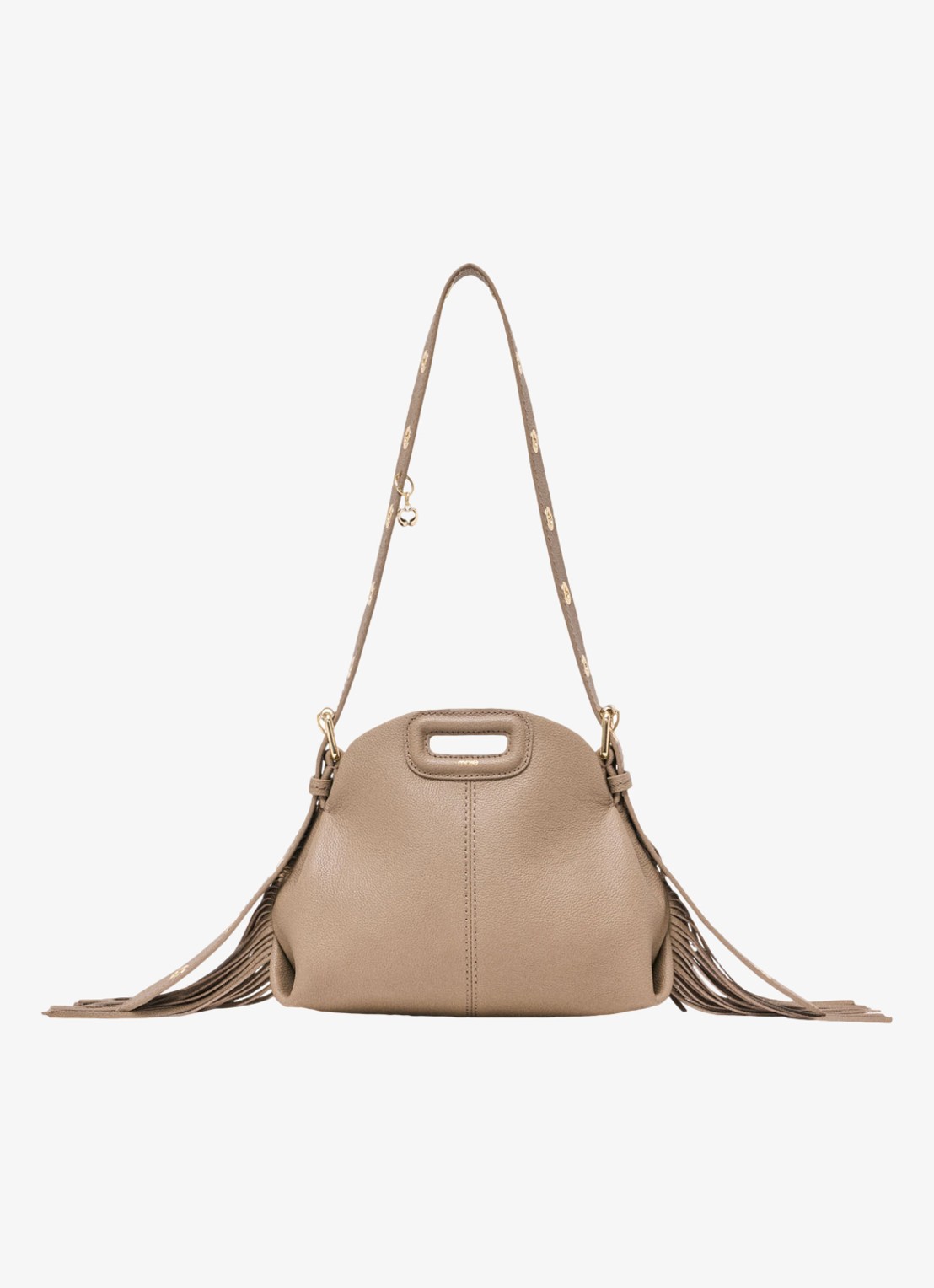 Maje Crossbodytas met logo - voorkant 5 beige