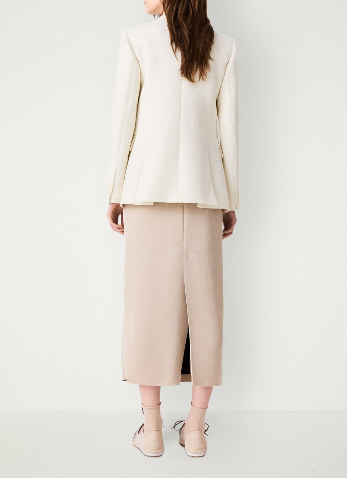 Maje Double-breasted blazer met klepzakken - achterkant beige
