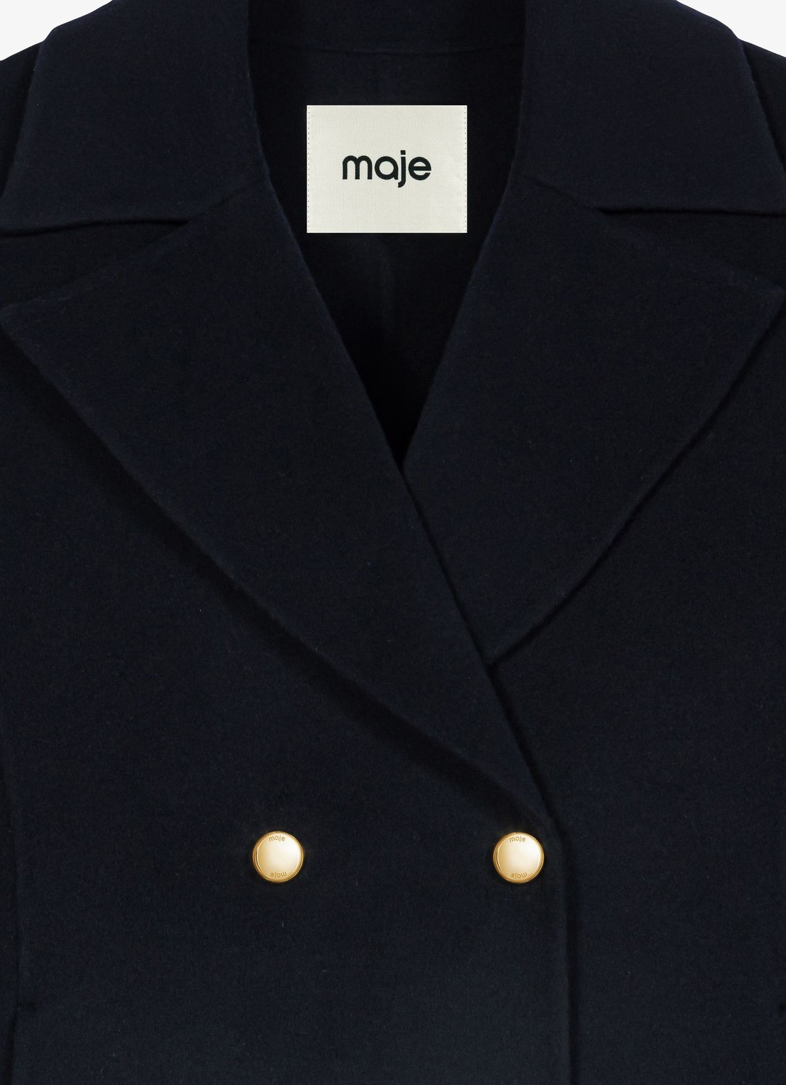 Maje Double-breasted jack met steekzakken - detail donkerblauw