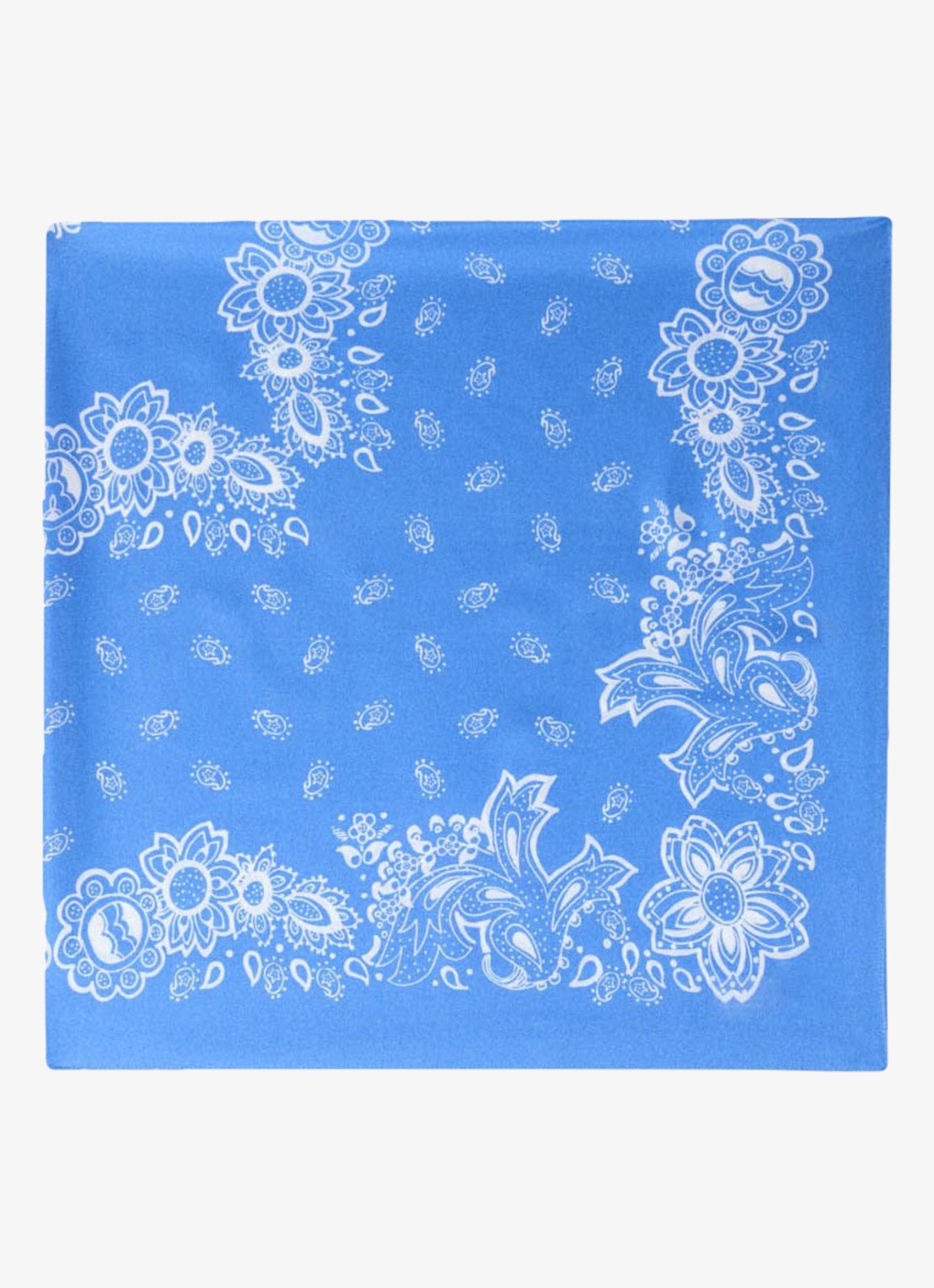 Maje Ecarresummer bandana sjaal van zijde met pailsey print - voorkant lichtblauw
