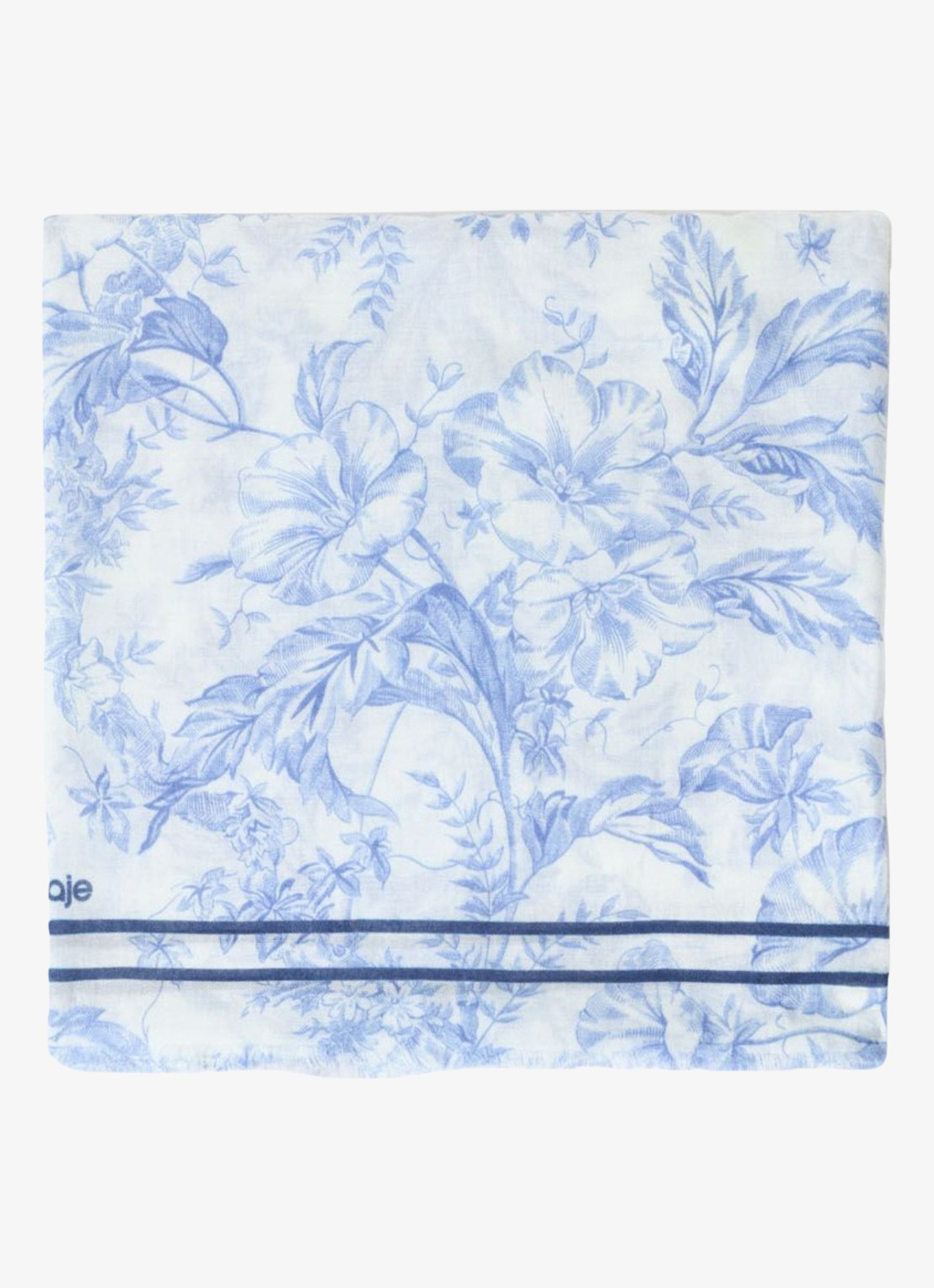 Maje Echaleblue sjaal in wolblend met print 140 x 140 cm  - voorkant 5 lichtblauw