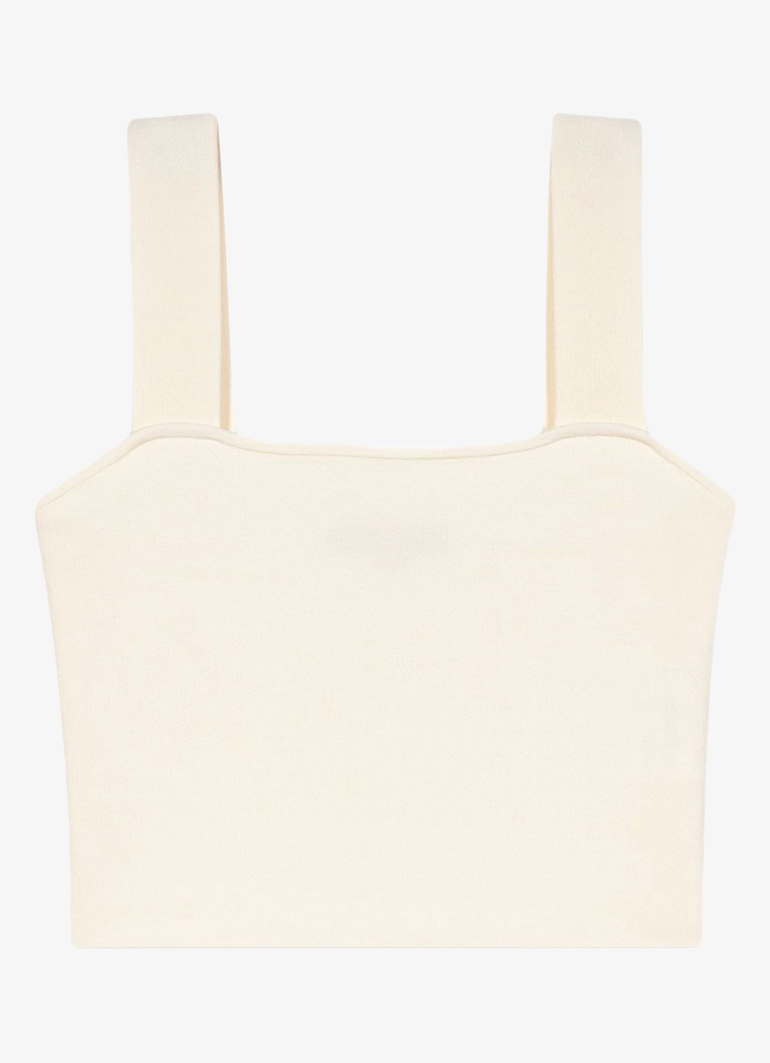 Maje Fijngebreide crop top met stretch - voorkant 3 beige
