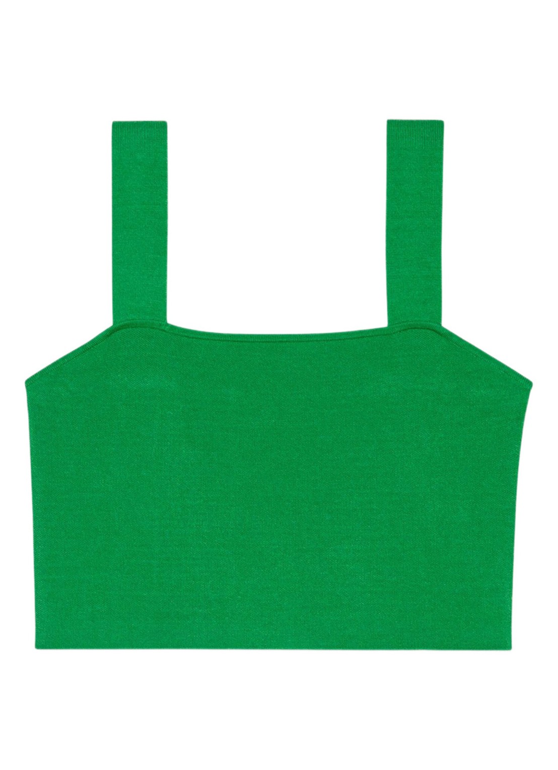Maje Fijngebreide crop top met stretch - voorkant 2 groen