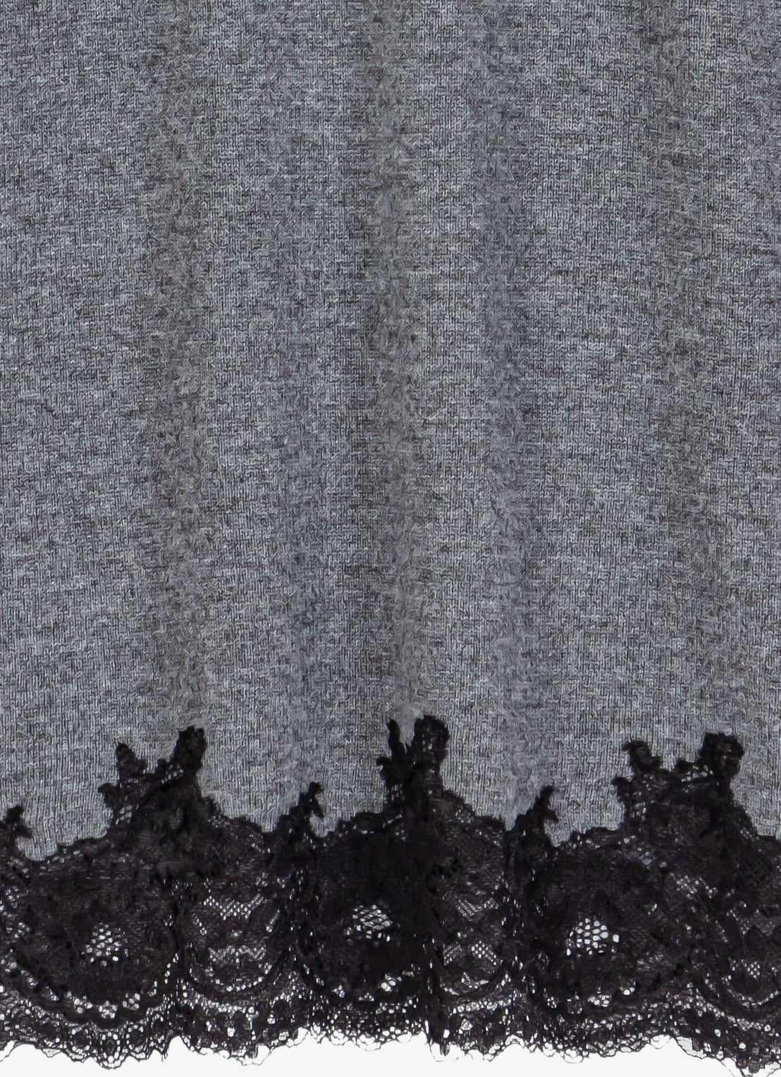 Maje Fijngebreide midi jurk van wol met kant - detail grey/black