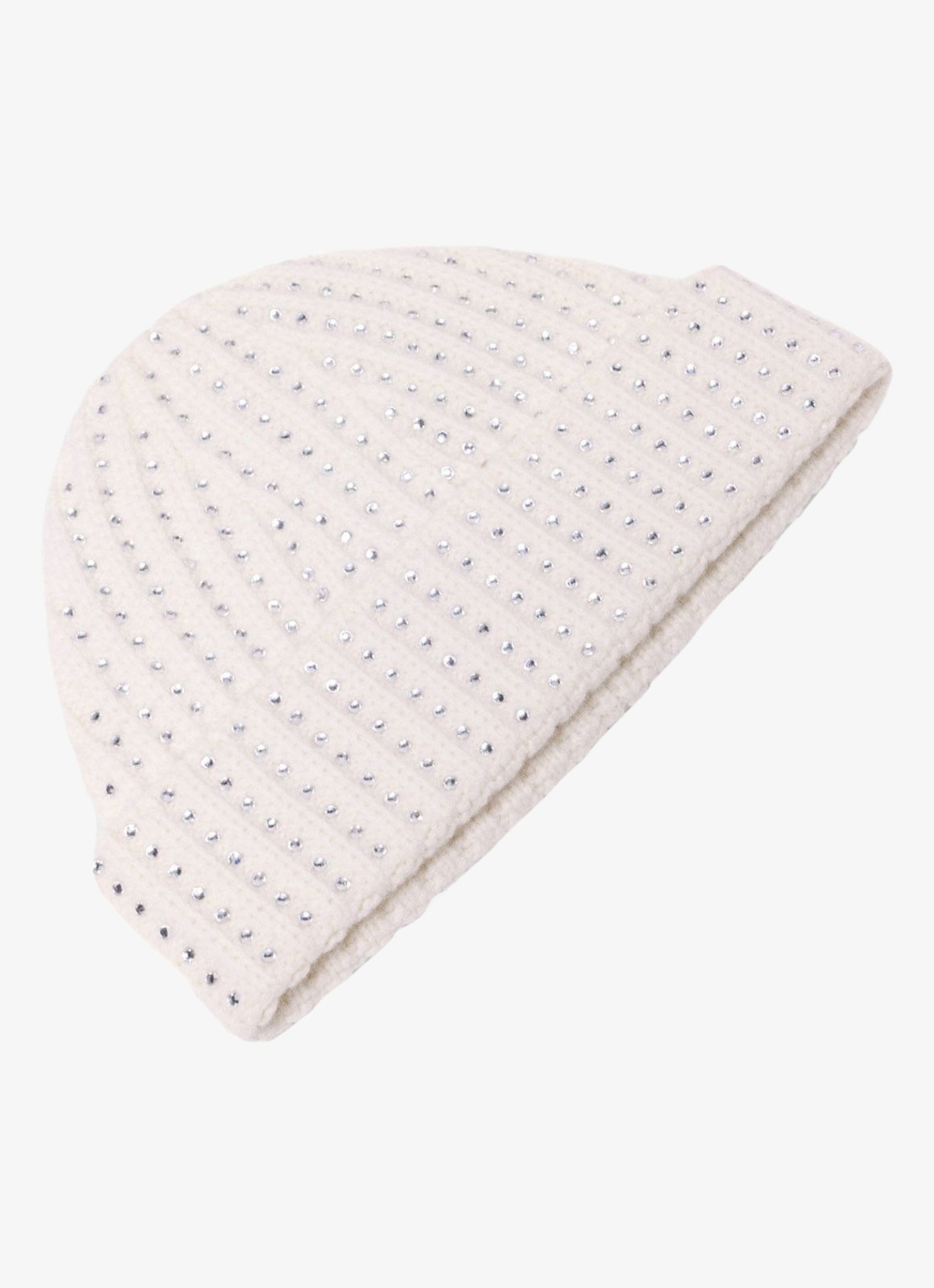 Maje Fijngebreide muts van wol met studs - achterkant beige