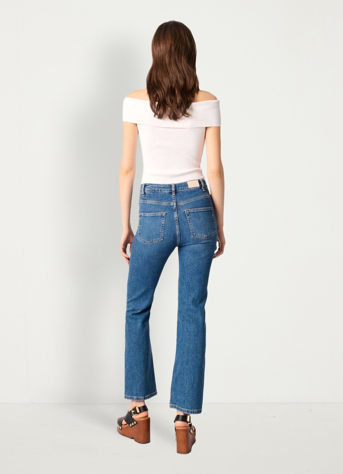 Maje Fijngebreide off shoulder top - achterkant 5 wit