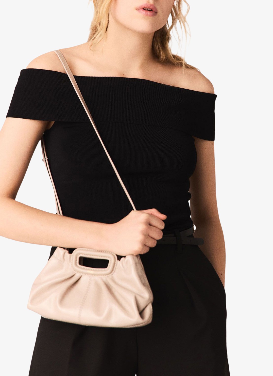 Maje Fijngebreide off shoulder top - detail 4 jeans