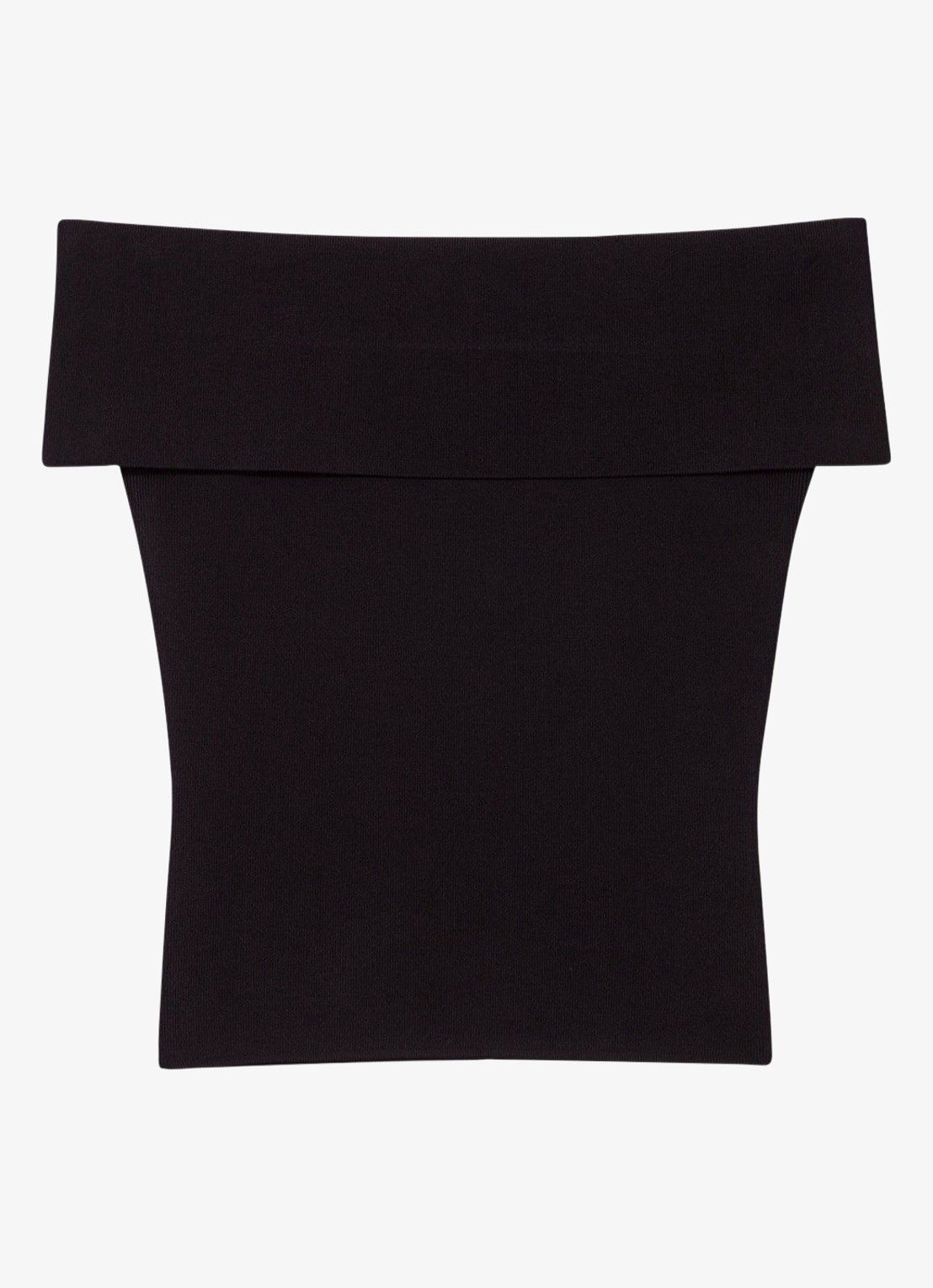 Maje Fijngebreide off shoulder top - voorkant 5 jeans