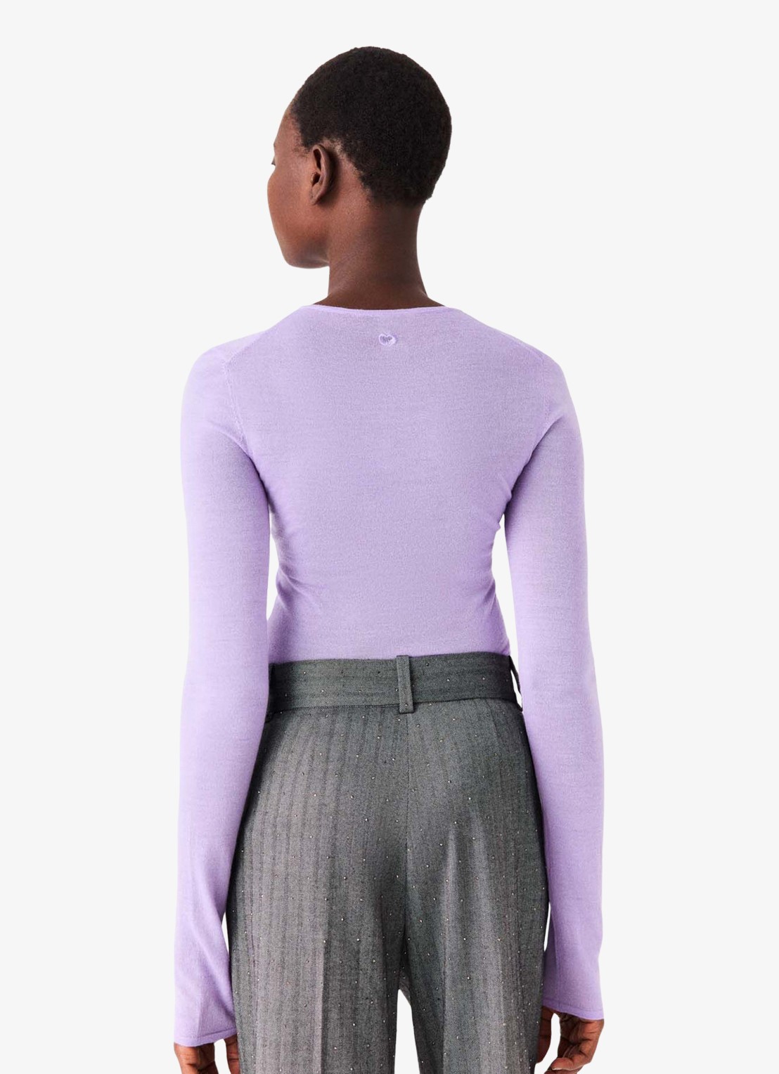 Maje Fijngebreide pullover van mesh - achterkant 2 parma violet / paars