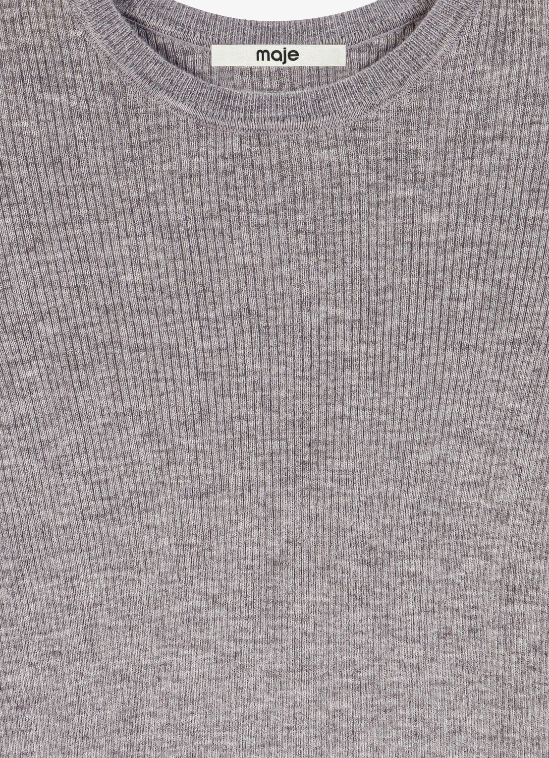 Maje Fijngebreide top in wolblend - detail 5 grijs