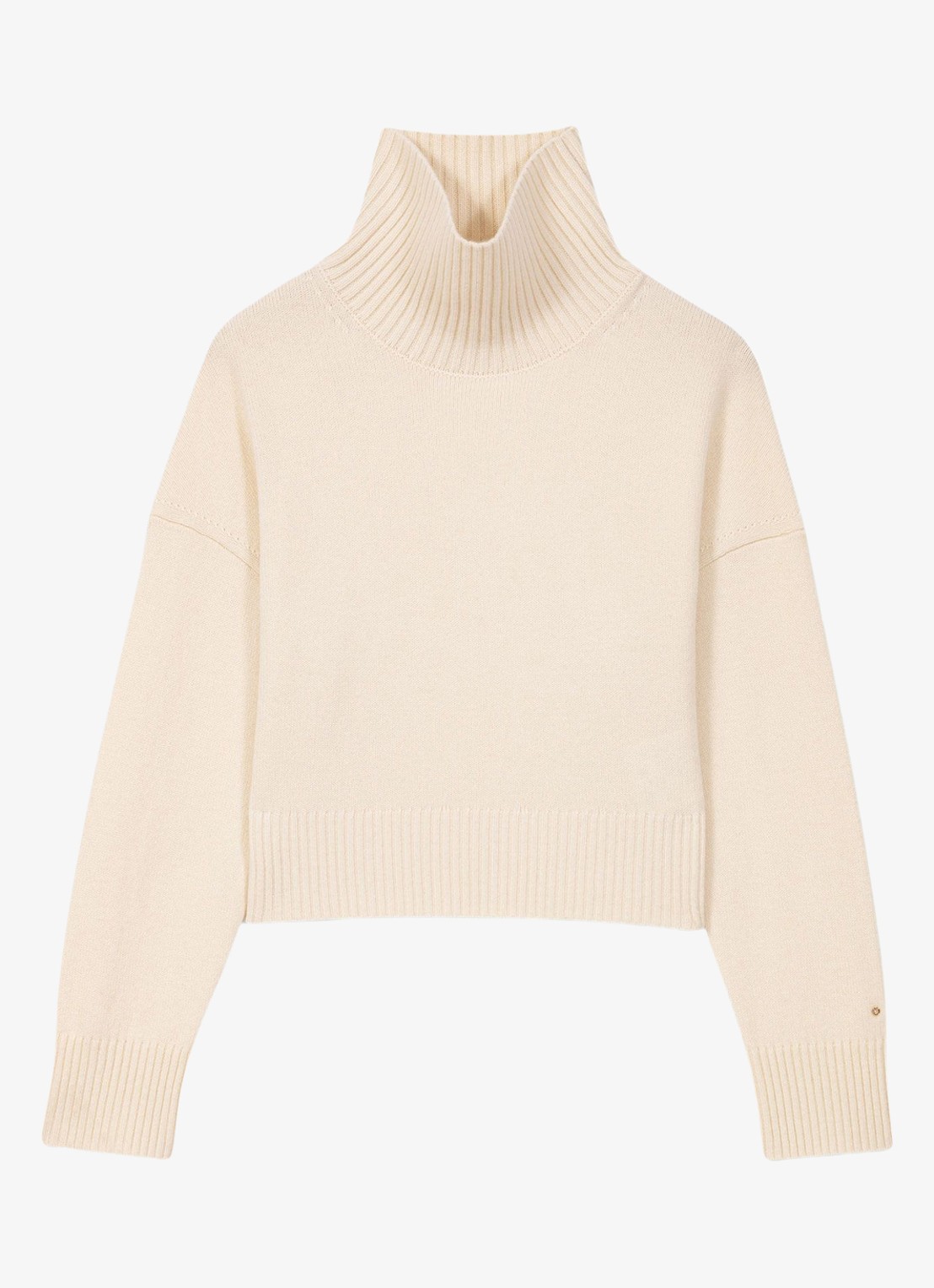 Maje Fijngebreide trui in kasjmierblend - voorkant 5 beige