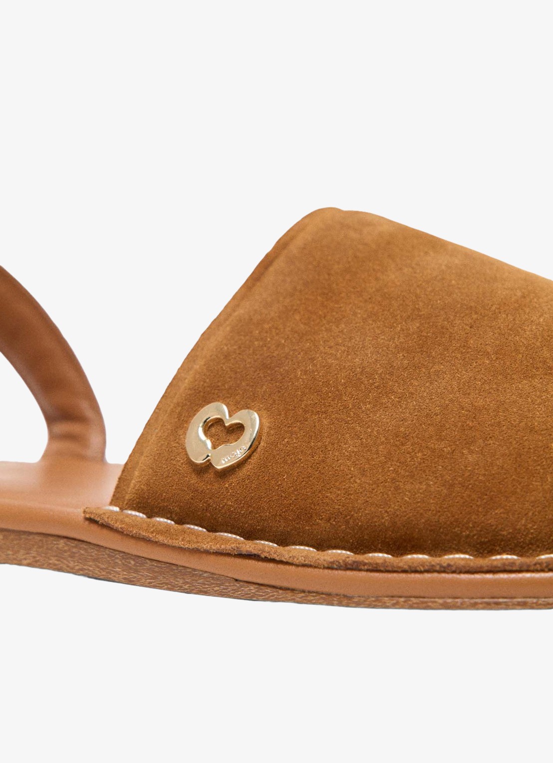 Maje Filakia sandaal van leer met logo - detail 7 camel