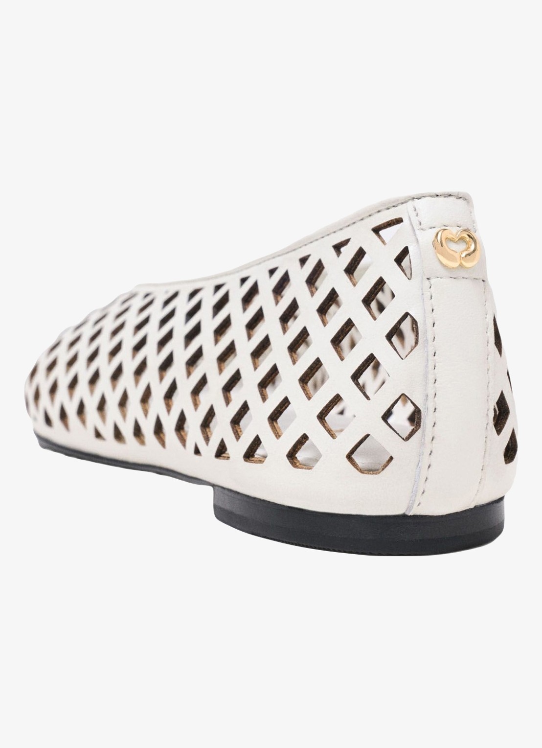 Maje Filaria ballerina van leer met cut-out details - achterkant 6 wit