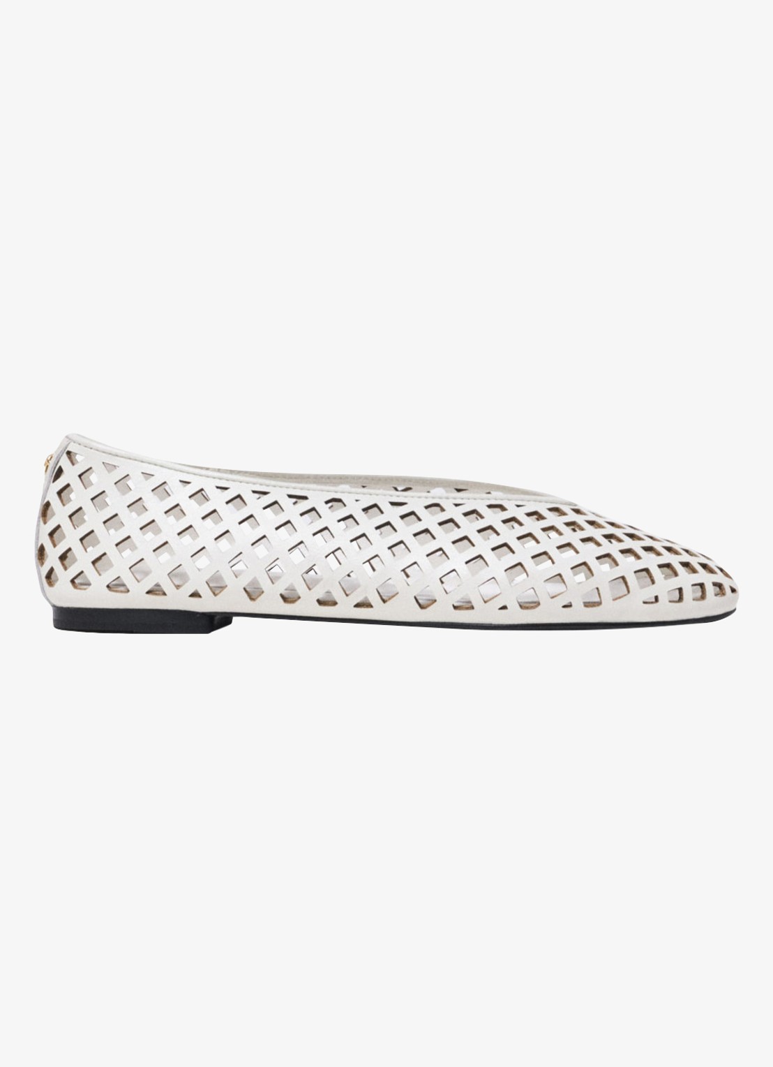 Maje Filaria ballerina van leer met cut-out details - voorkant 7 wit