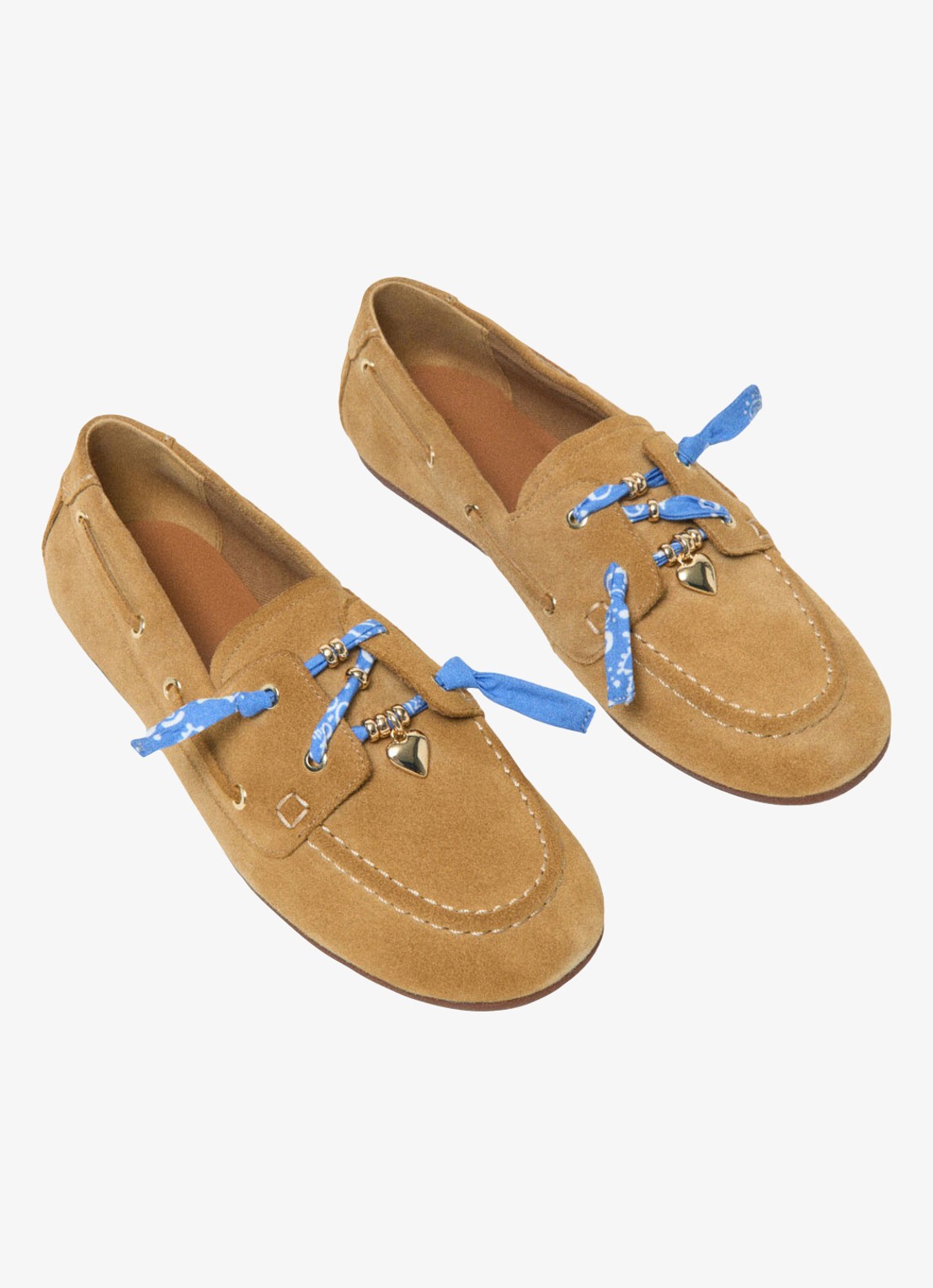 Maje Finolanude loafers van suède - detail camel