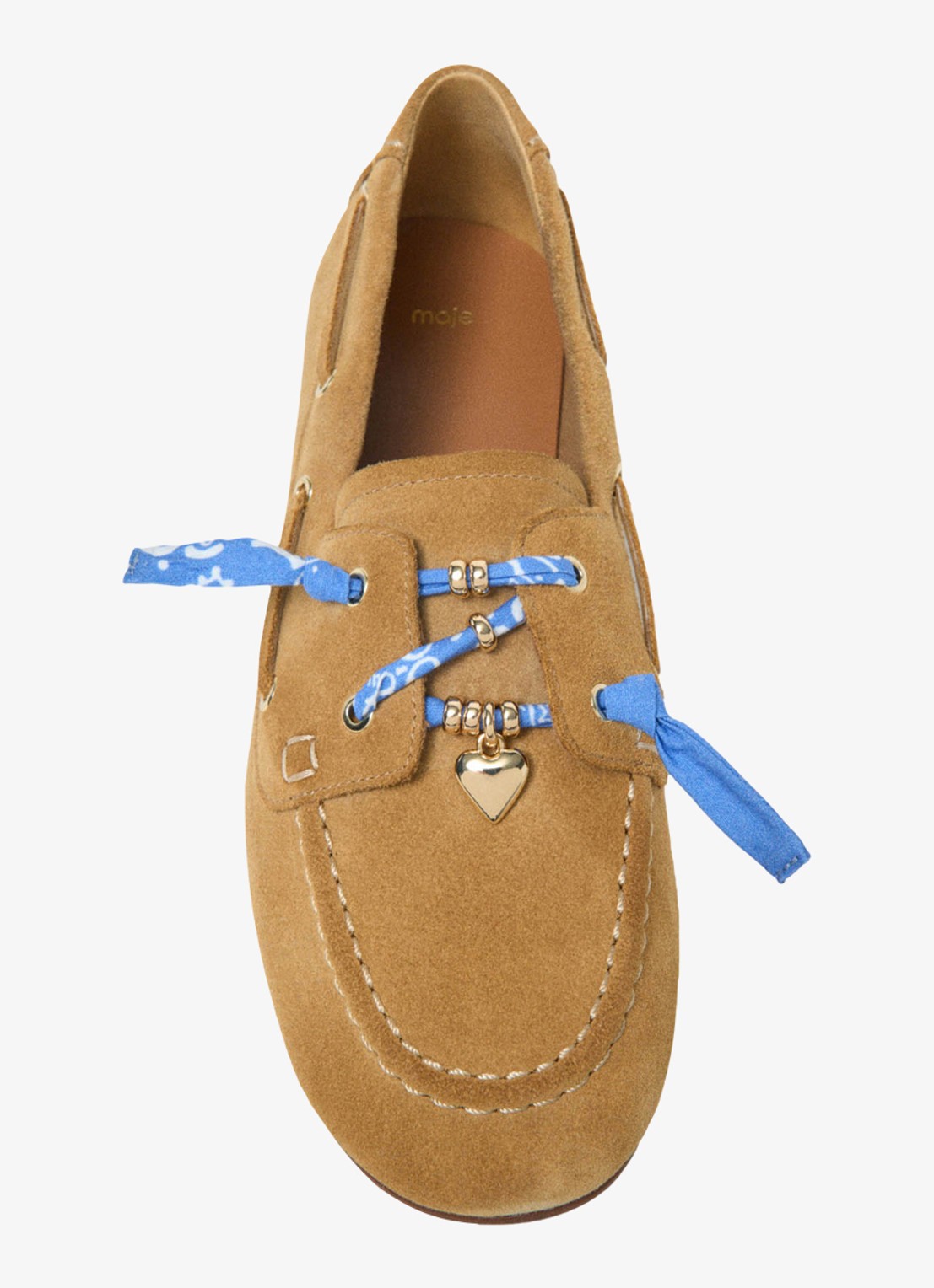 Maje Finolanude loafers van suède - detail 2 camel