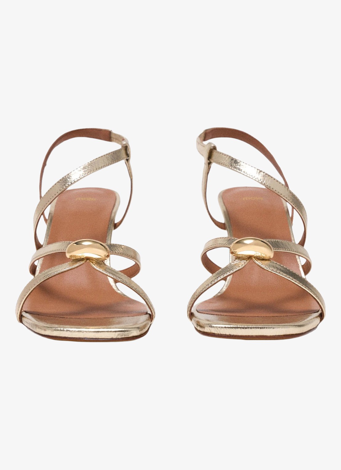 Maje Fivetamet sandalette van geitenleer met metallic finish  - detail 3 goud