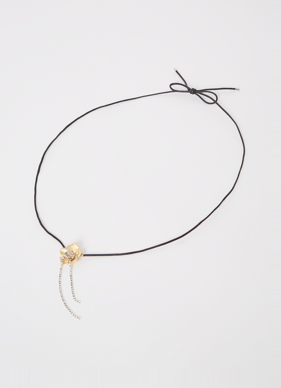 Maje Flower chocker met glassteen - detail goud