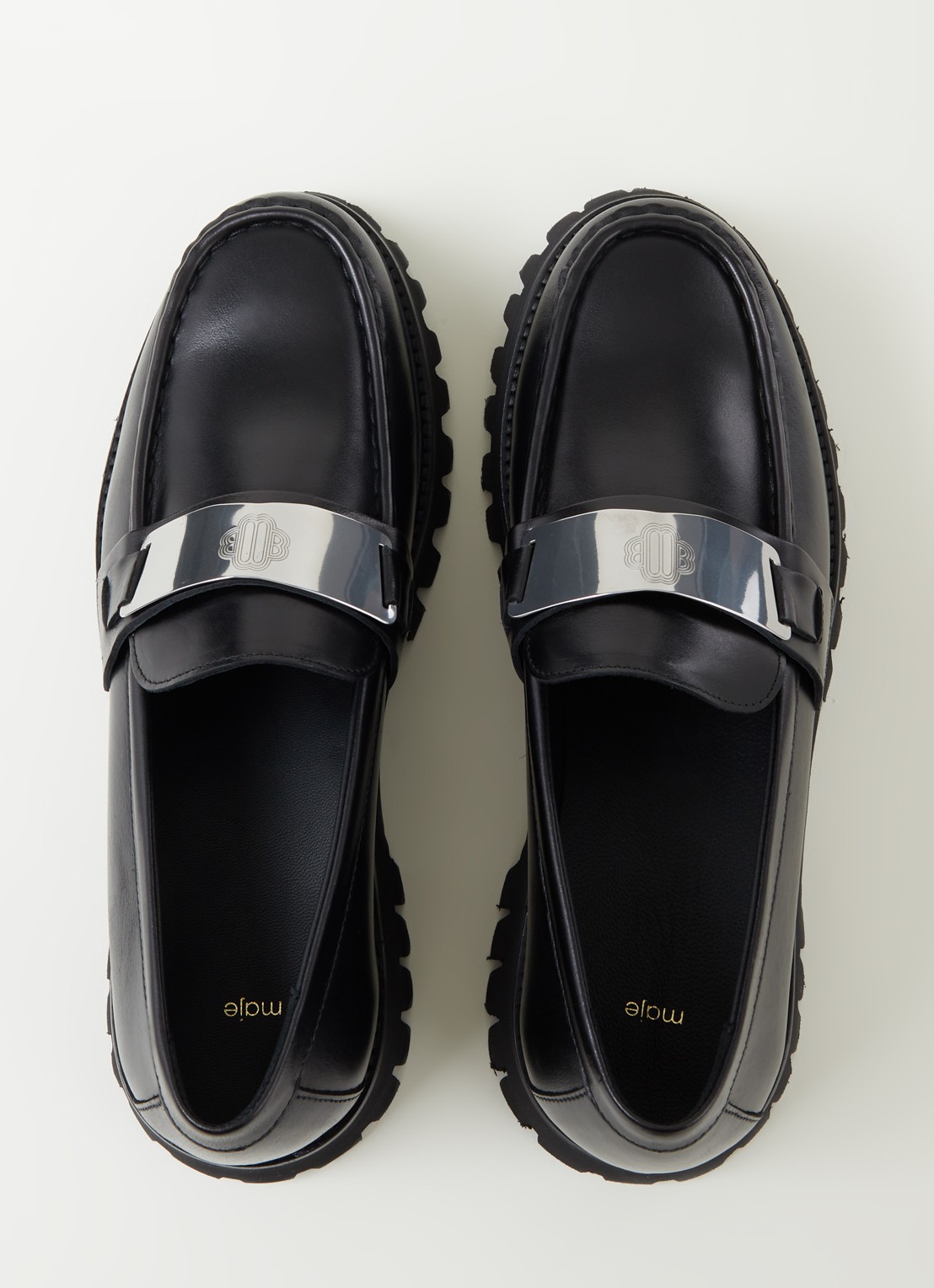 Maje Foroffice loafer van leer - detail 4 zwart