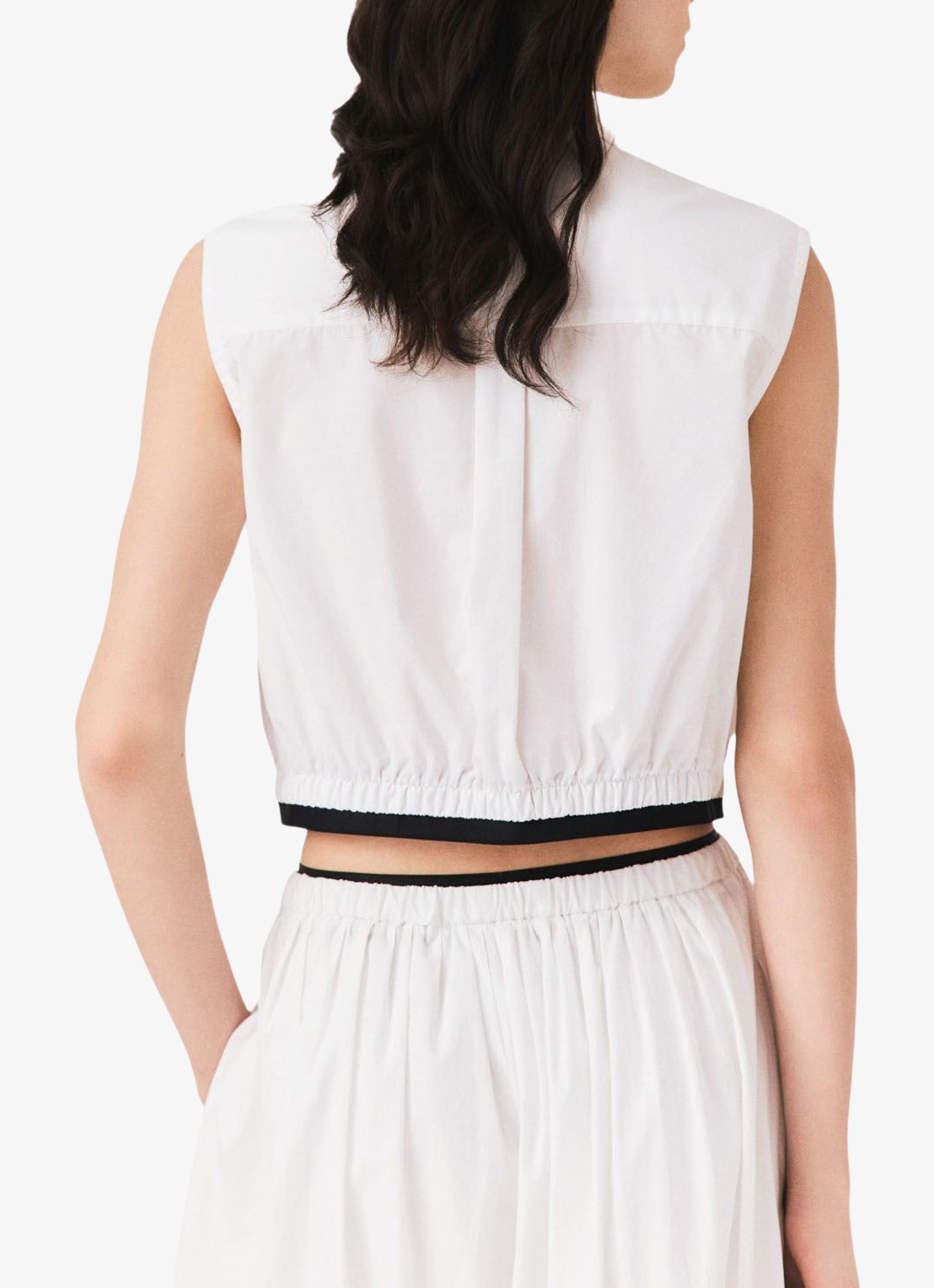 Maje Gecropte mouwloze blouse - achterkant 6 wit