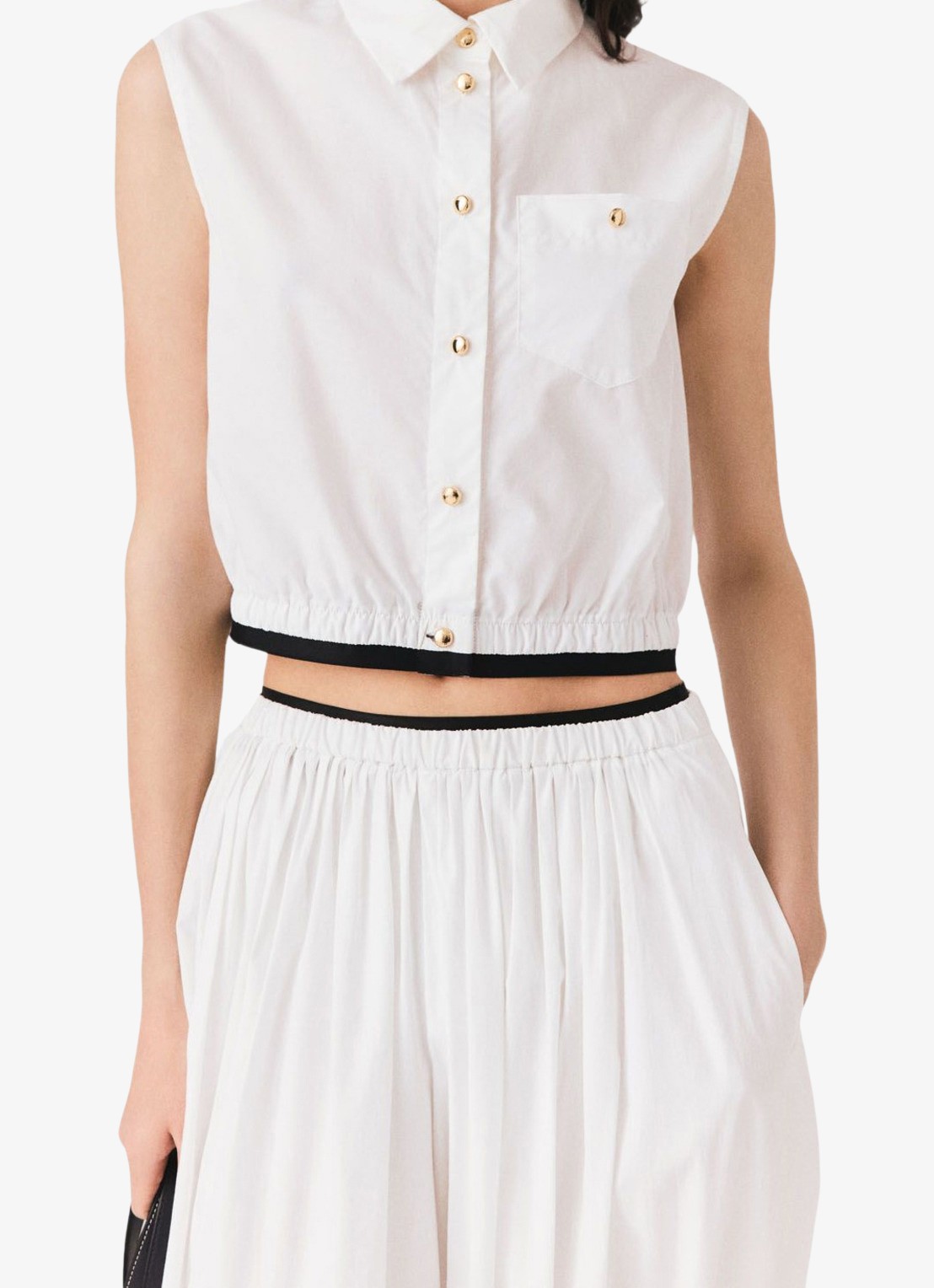 Maje Gecropte mouwloze blouse - detail 5 wit