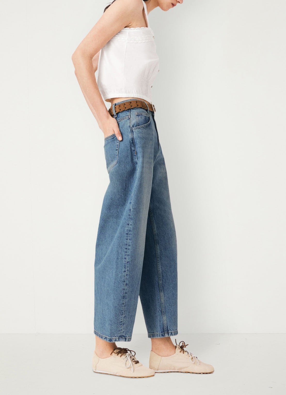 Maje Gecropte top met kantbies - detail 5 wit