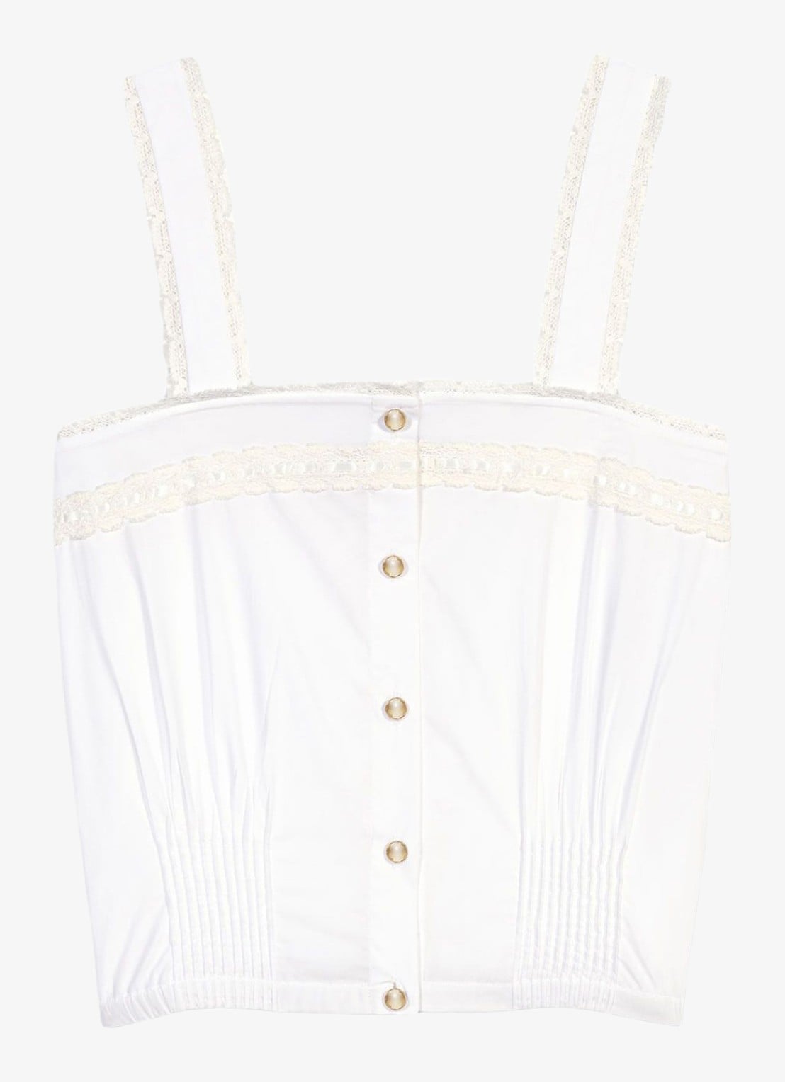 Maje Gecropte top met kantbies - voorkant wit