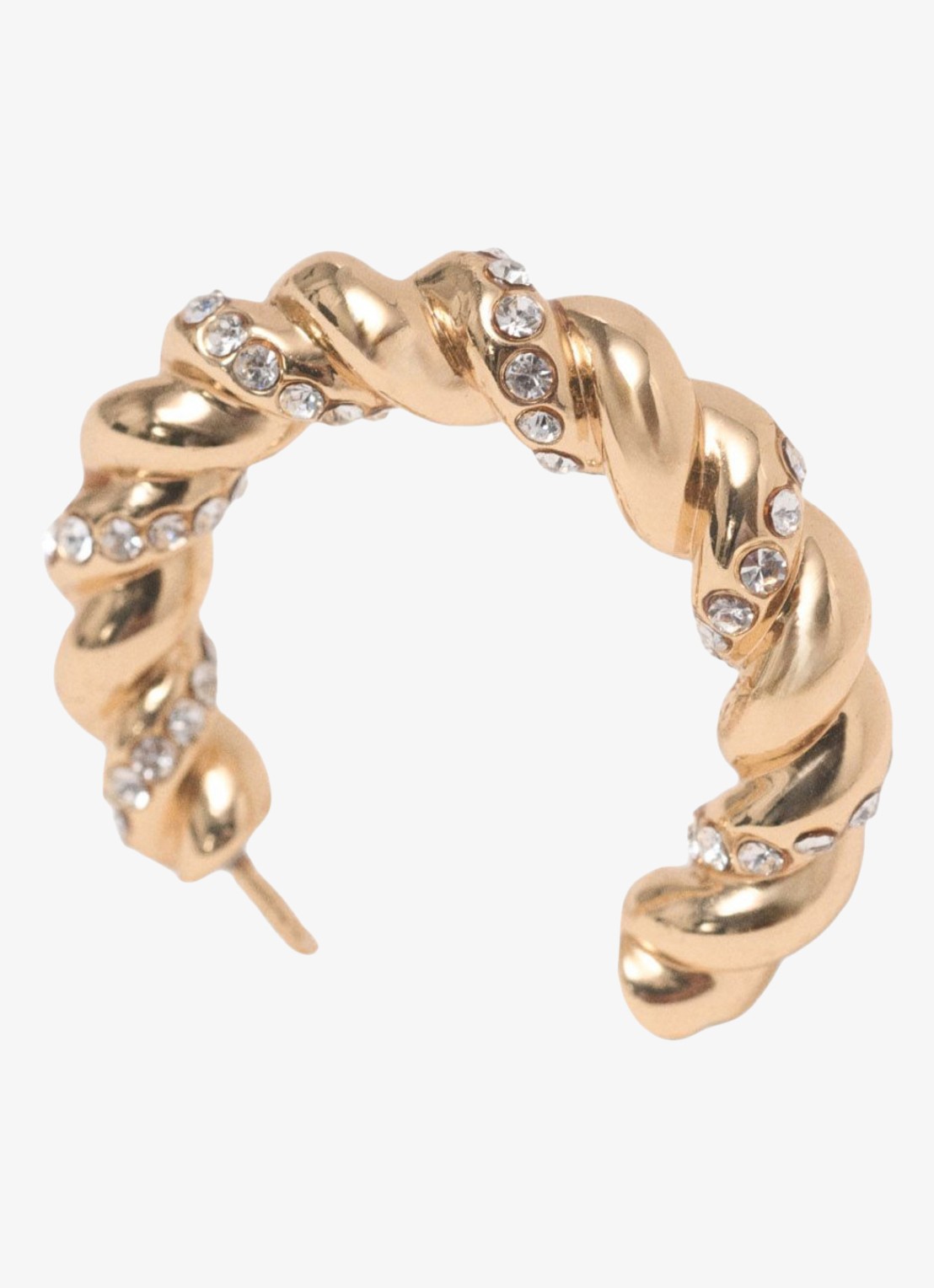 Maje Gedraaide hoepel oorbellen met strass - detail 4 goud