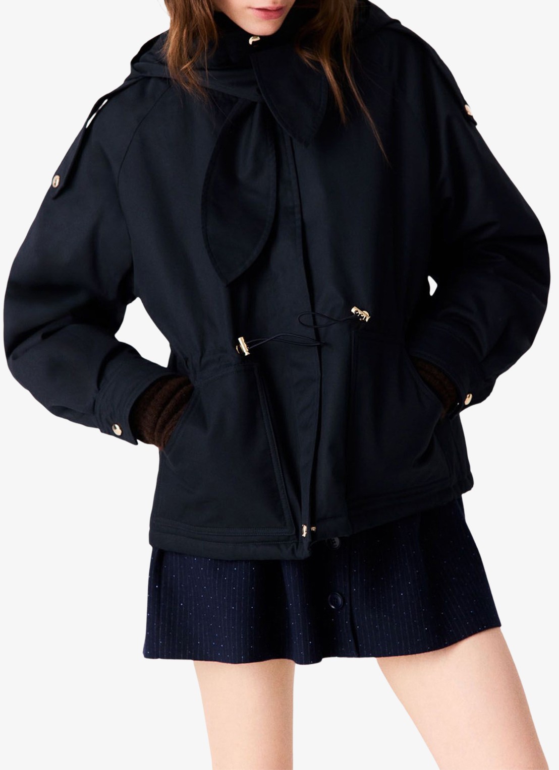 Maje Gewatteerde parka met steekzakken - detail 2 donkerblauw