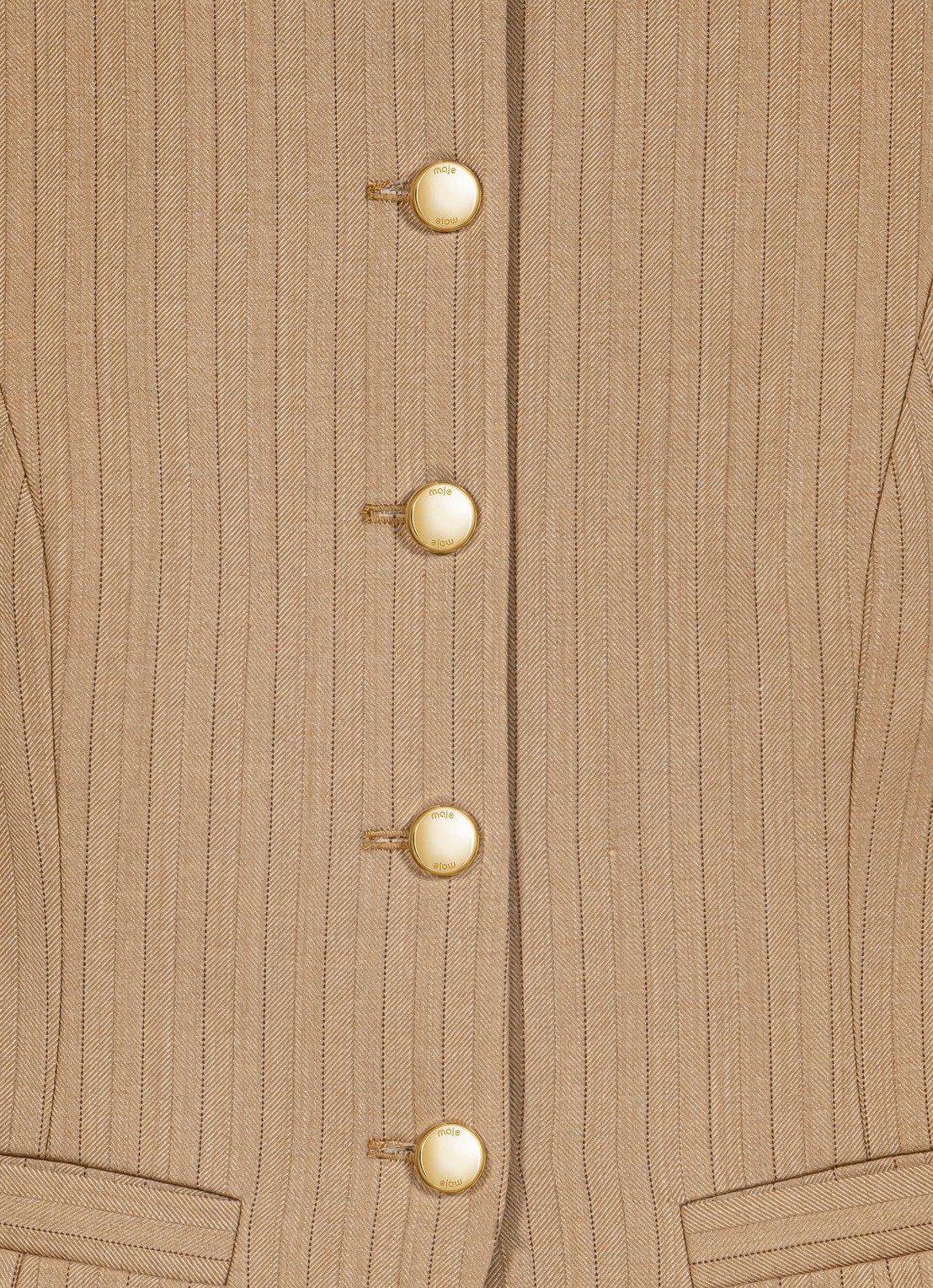 Maje Gilet in wolblend - detail 2 beige