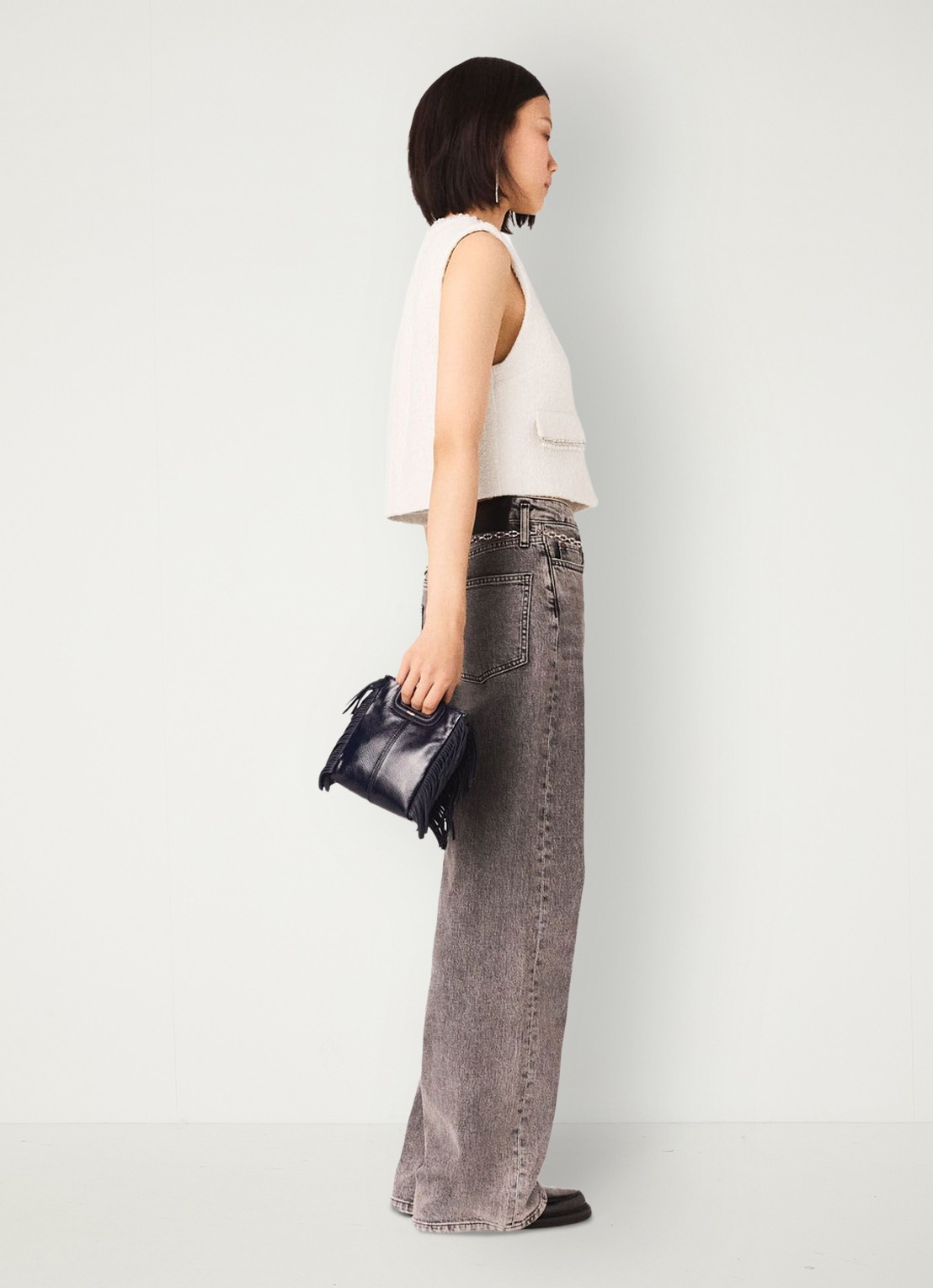 Maje Gilet met tweed-look  - detail 3 beige