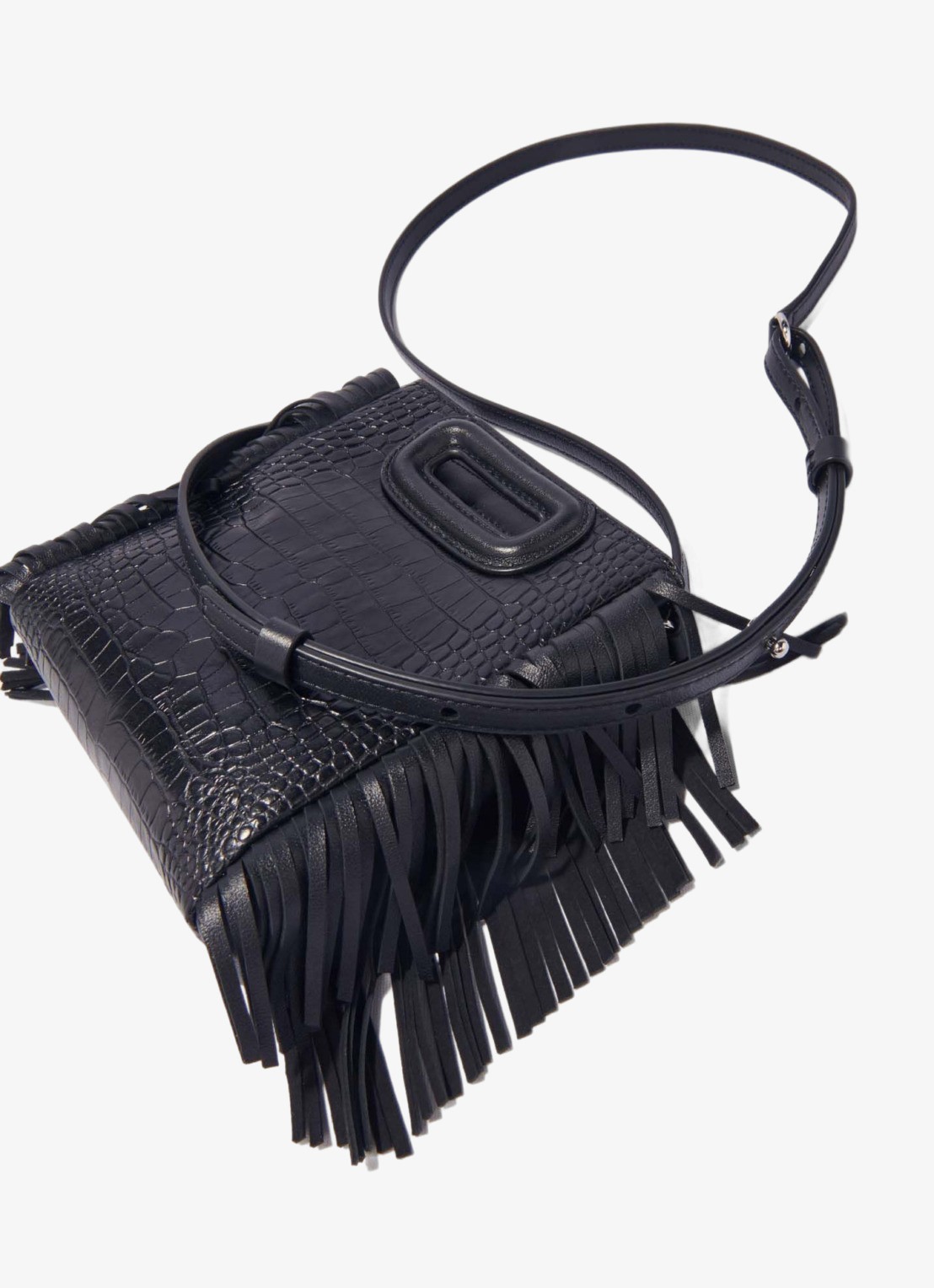 Maje Handtas van geitenleer met franjes - detail 3 jeans