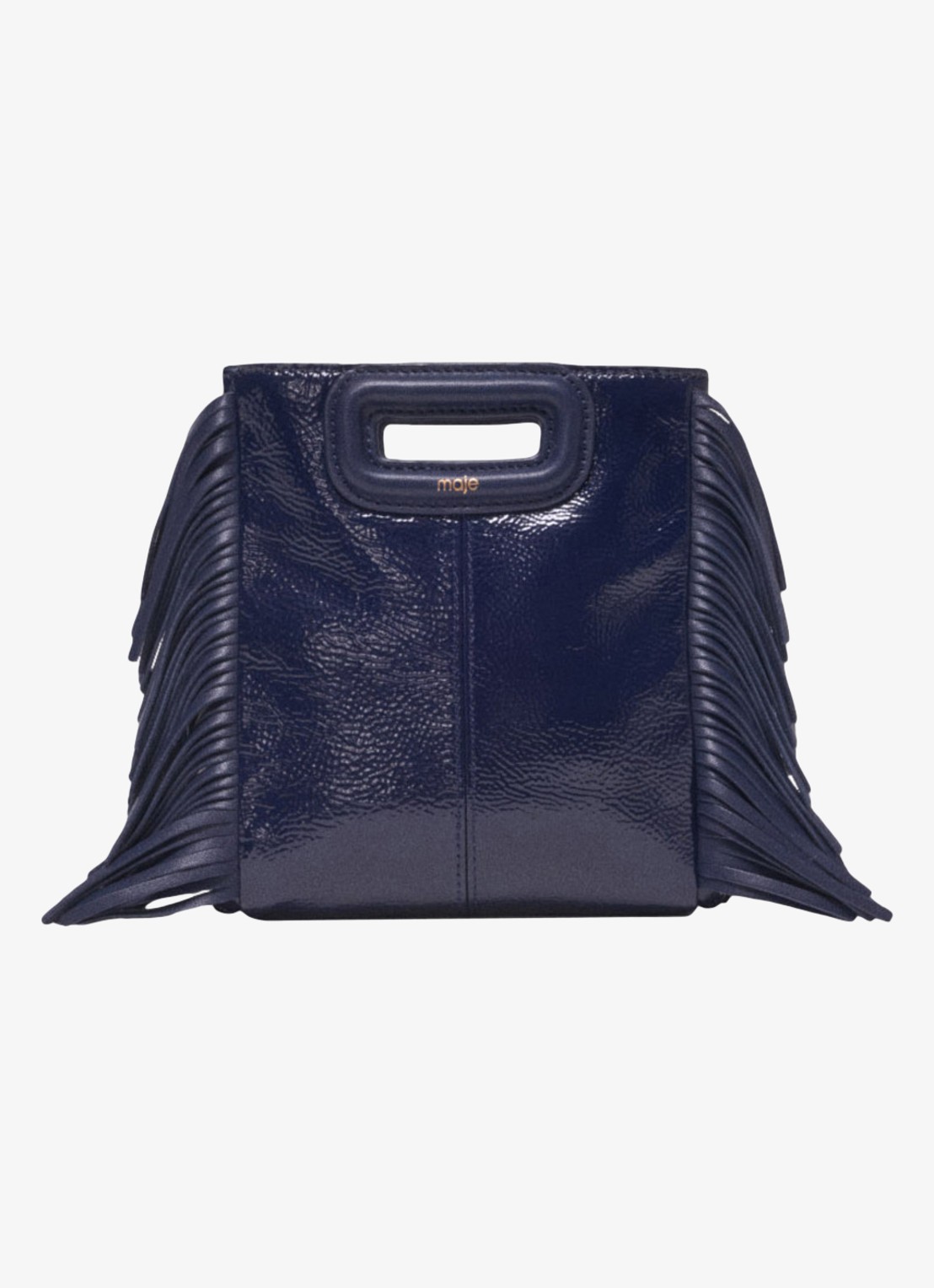 Maje Handtas van leer - voorkant 5 donkerblauw