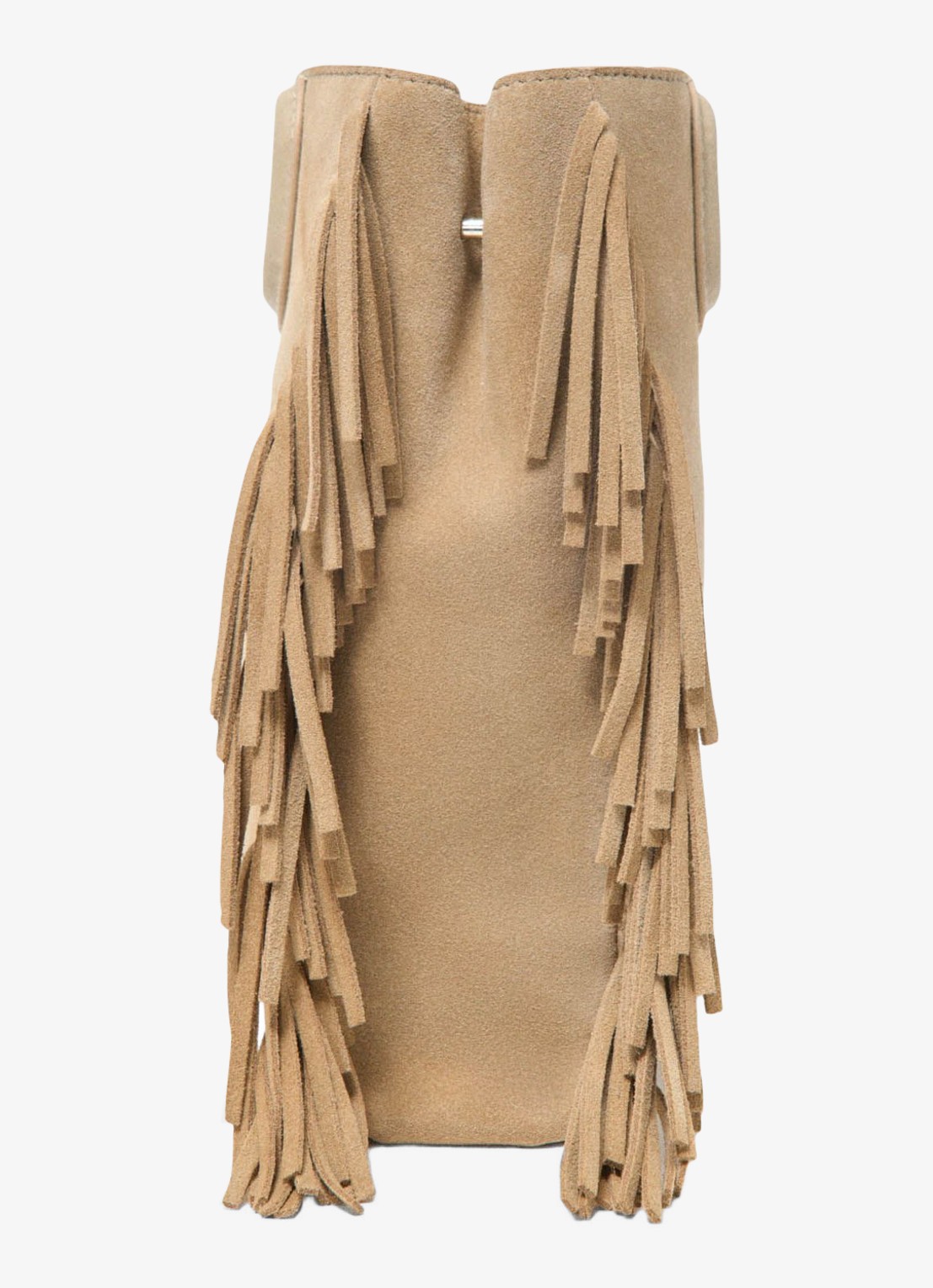 Maje Handtas van suède met afneembare schouderriem - detail 2 beige