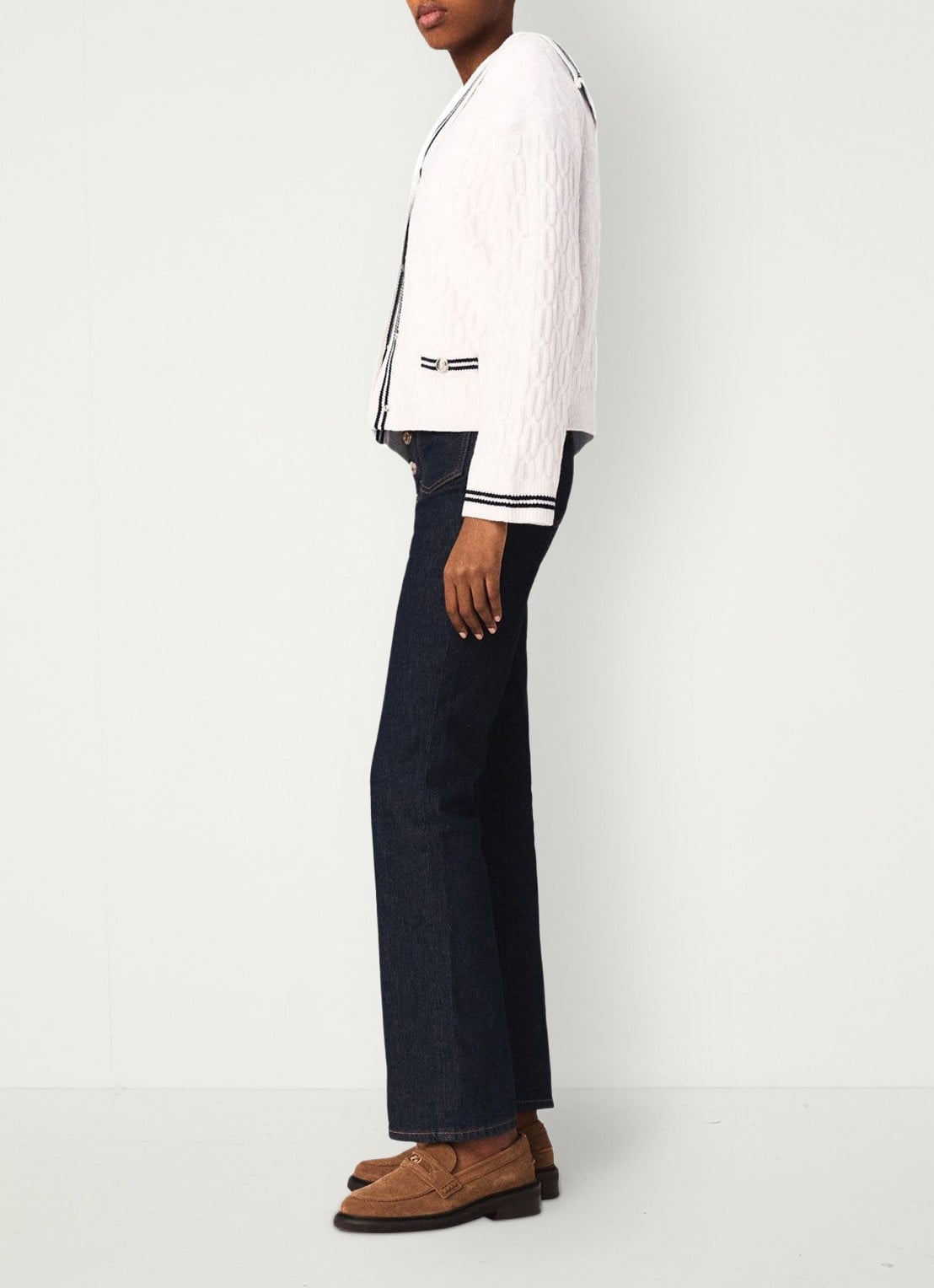 Maje High slim fit leg jeans met donkere wassing - detail dark blue / blauw