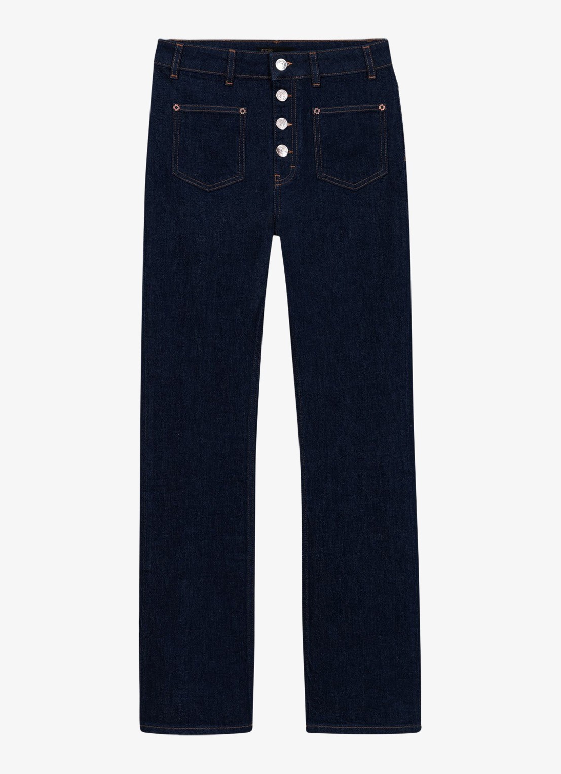 Maje High slim fit leg jeans met donkere wassing - voorkant 7 dark blue / blauw