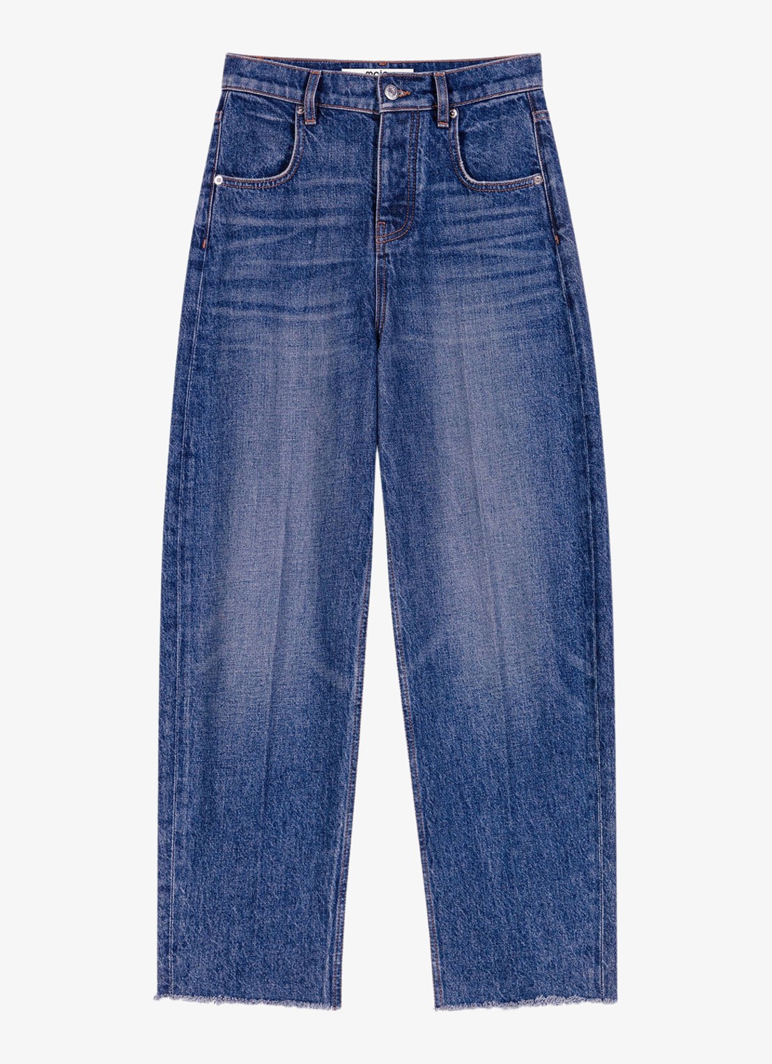 Maje High waist balloon fit jeans met medium wassing - voorkant 6 donkerblauw
