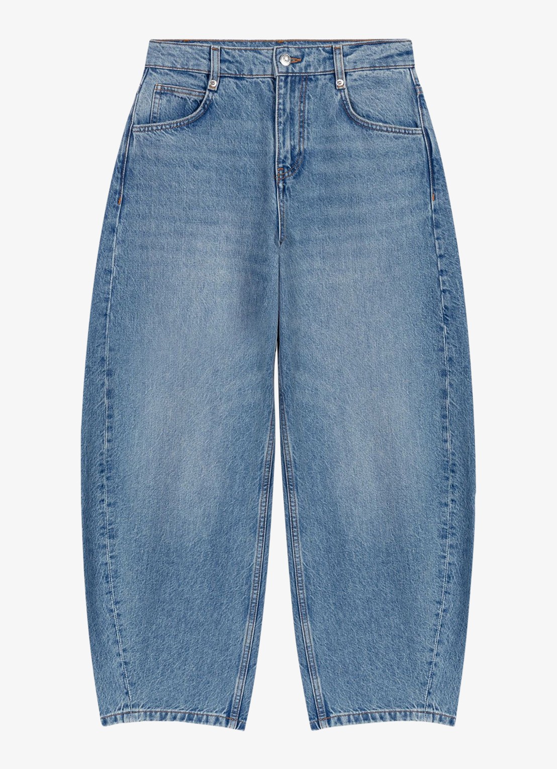 Maje High waist balloon fit jeans met medium wassing - voorkant 7 indigo