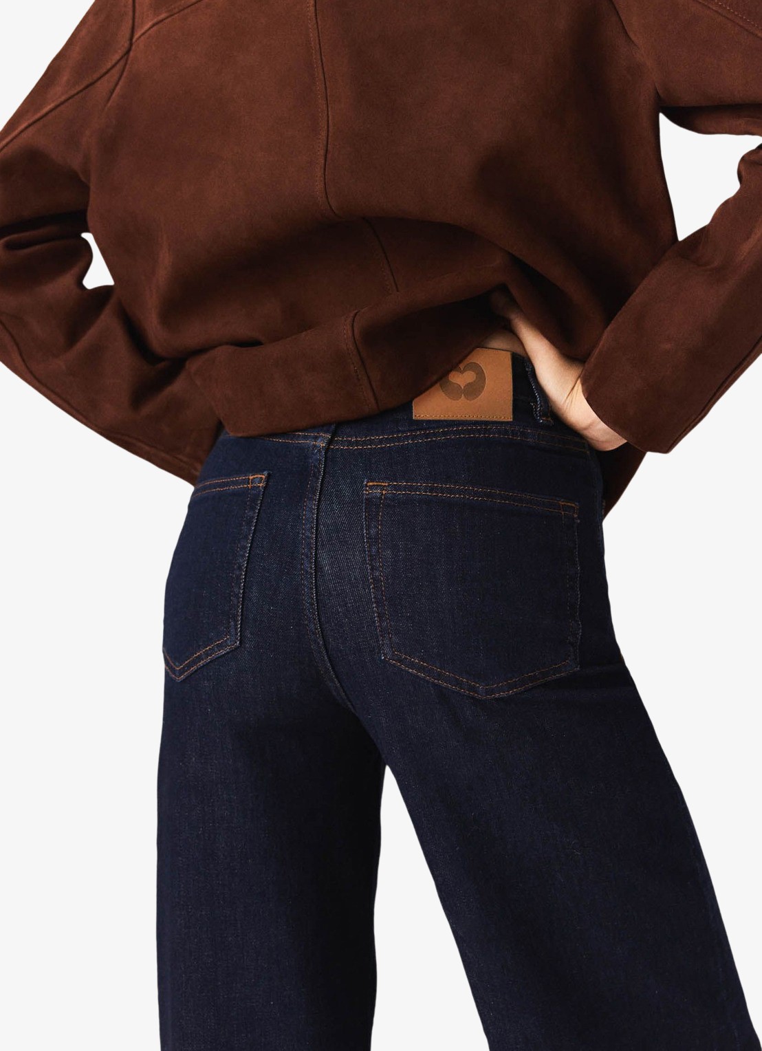 Maje High waist flared jeans met opgestikte zakken - detail 3 donkerblauw