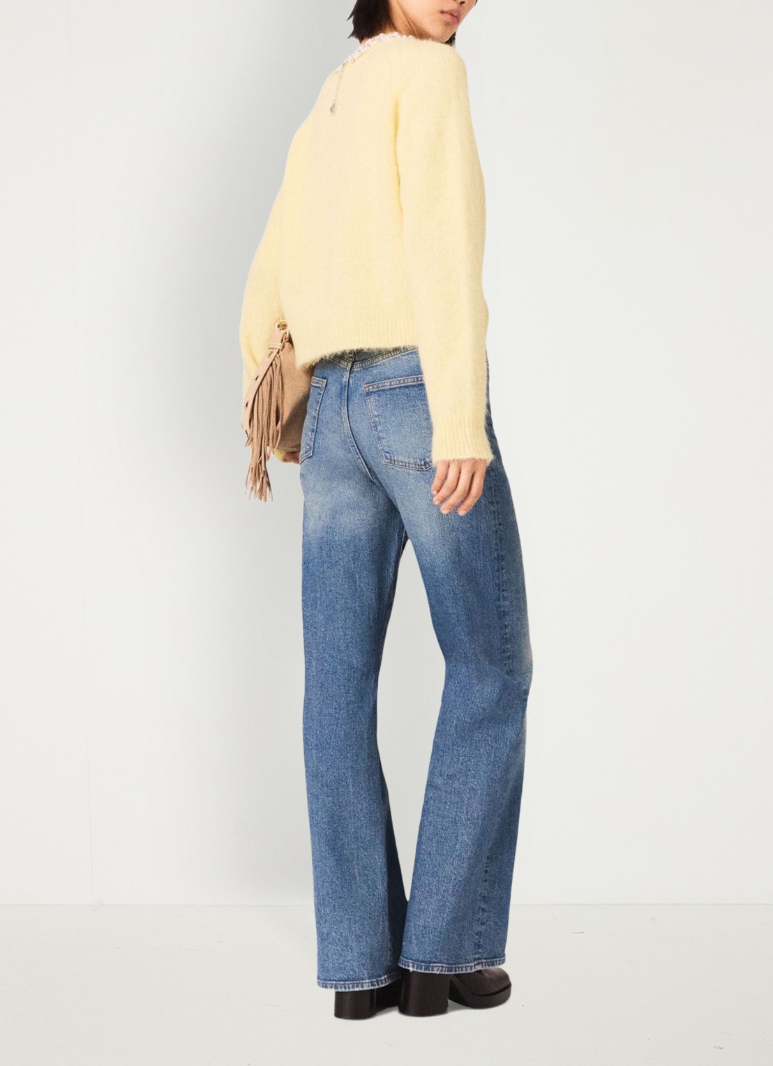 Maje High waist loose fit jeans met steekzakken - achterkant 5 indigo