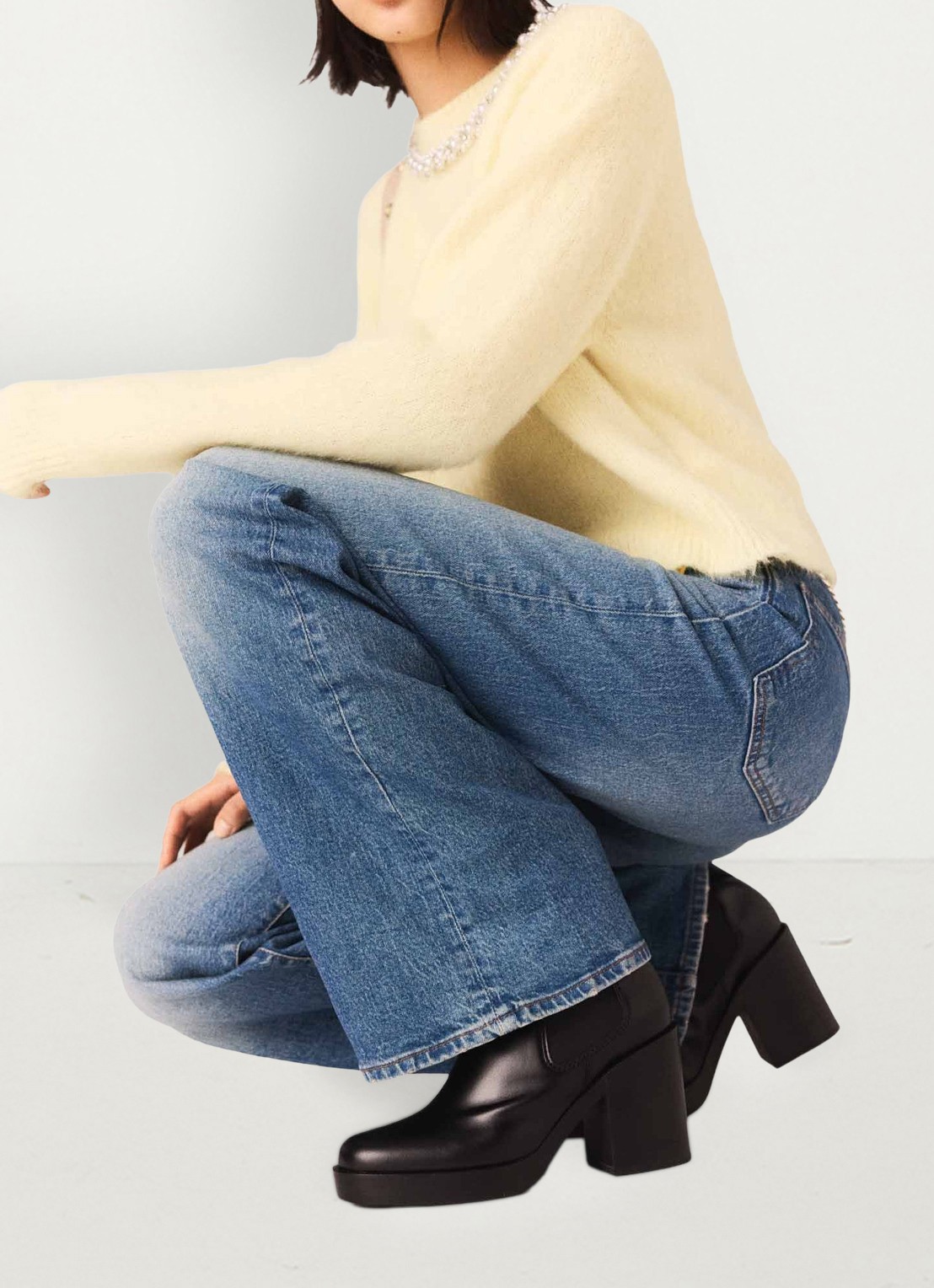 Maje High waist loose fit jeans met steekzakken - detail 4 indigo