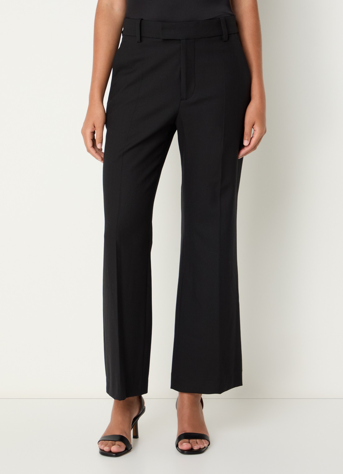Maje High waist loose fit pantalon in wolblend - detail zwart