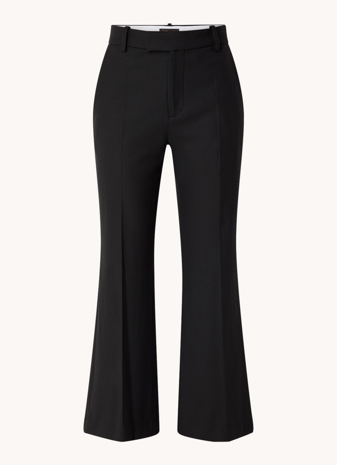 Maje High waist loose fit pantalon in wolblend - voorkant 2 zwart