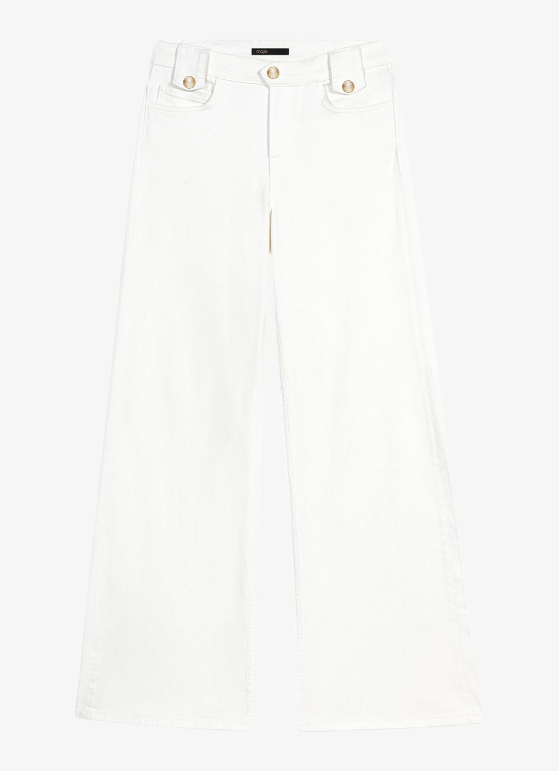 Maje High waist straight fit jeans met gekleurde wassing - voorkant 5 wit