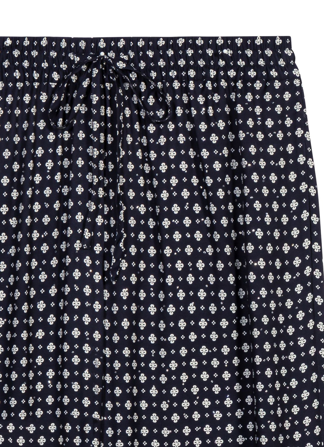 Maje High waist wide fit broek met print - detail 7 donkerblauw